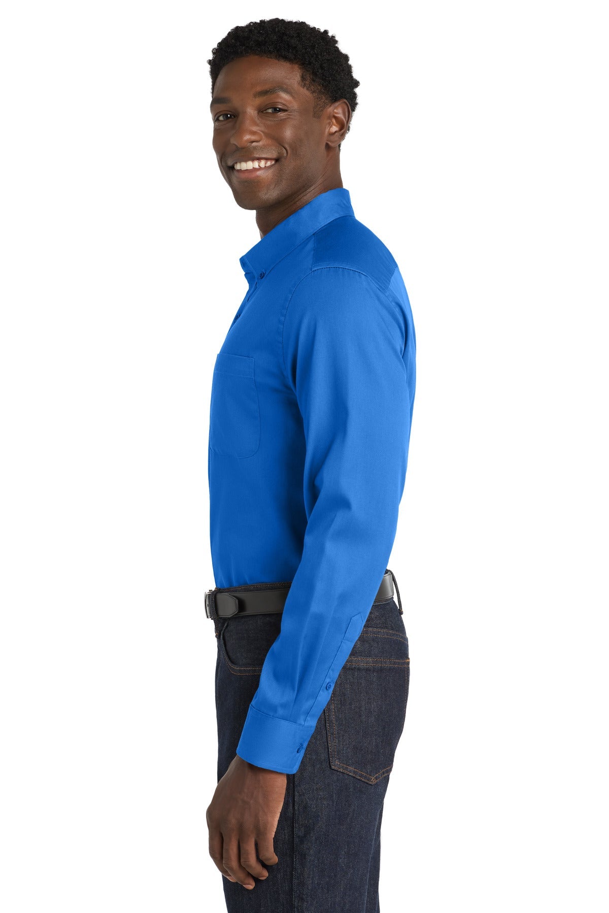 StrongBlue Port Authority Long Sleeve SuperPro React Twill Shirt. W808