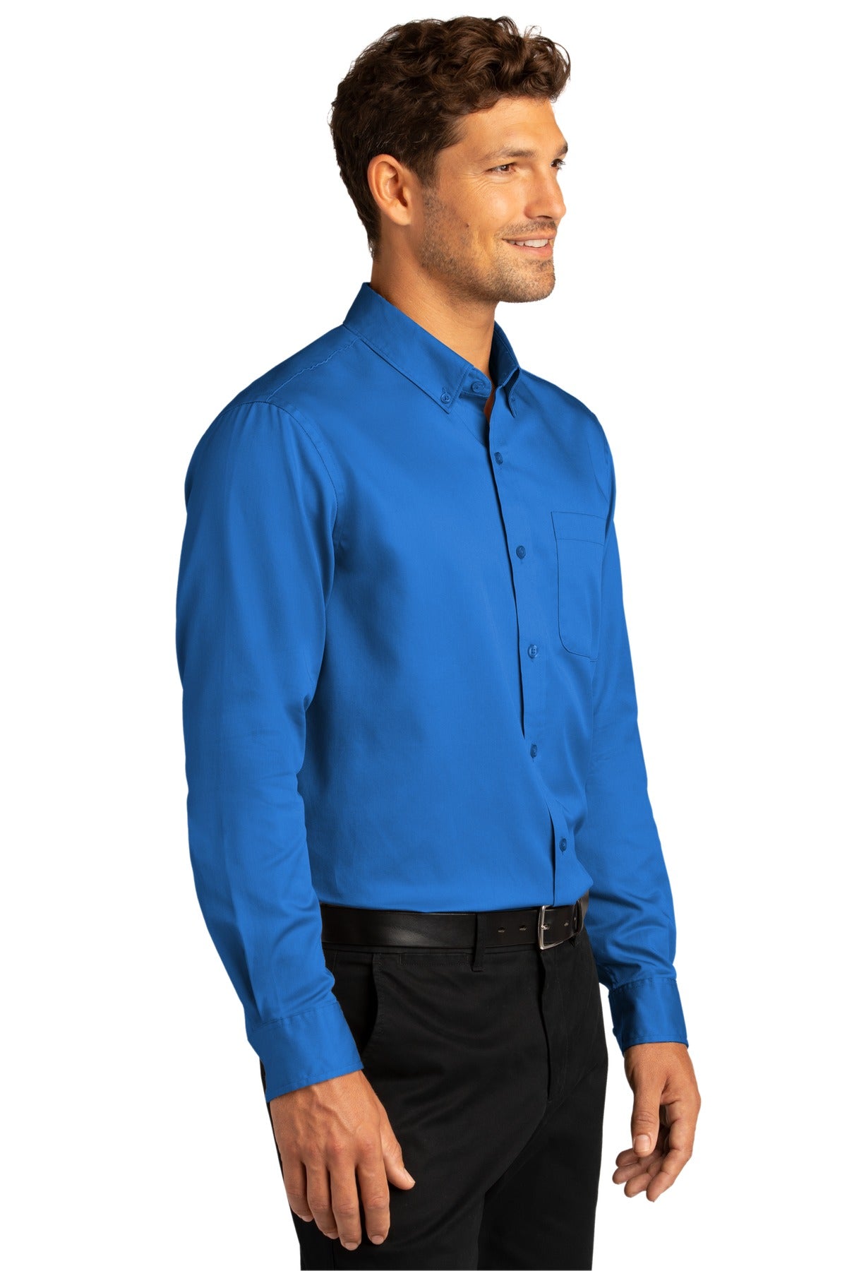 StrongBlue Port Authority Long Sleeve SuperPro React Twill Shirt. W808