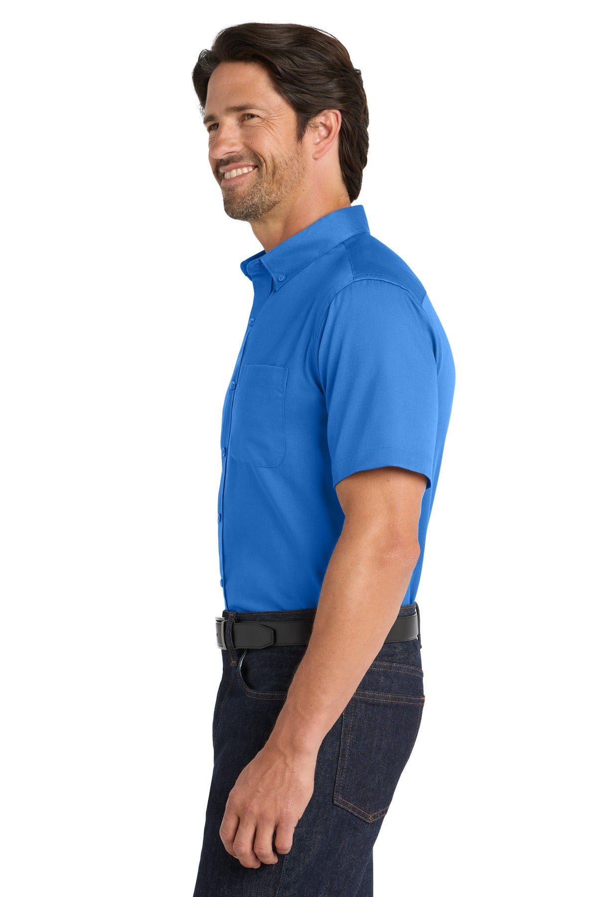 StrongBlue Port Authority Short Sleeve SuperPro React Twill Shirt. W809