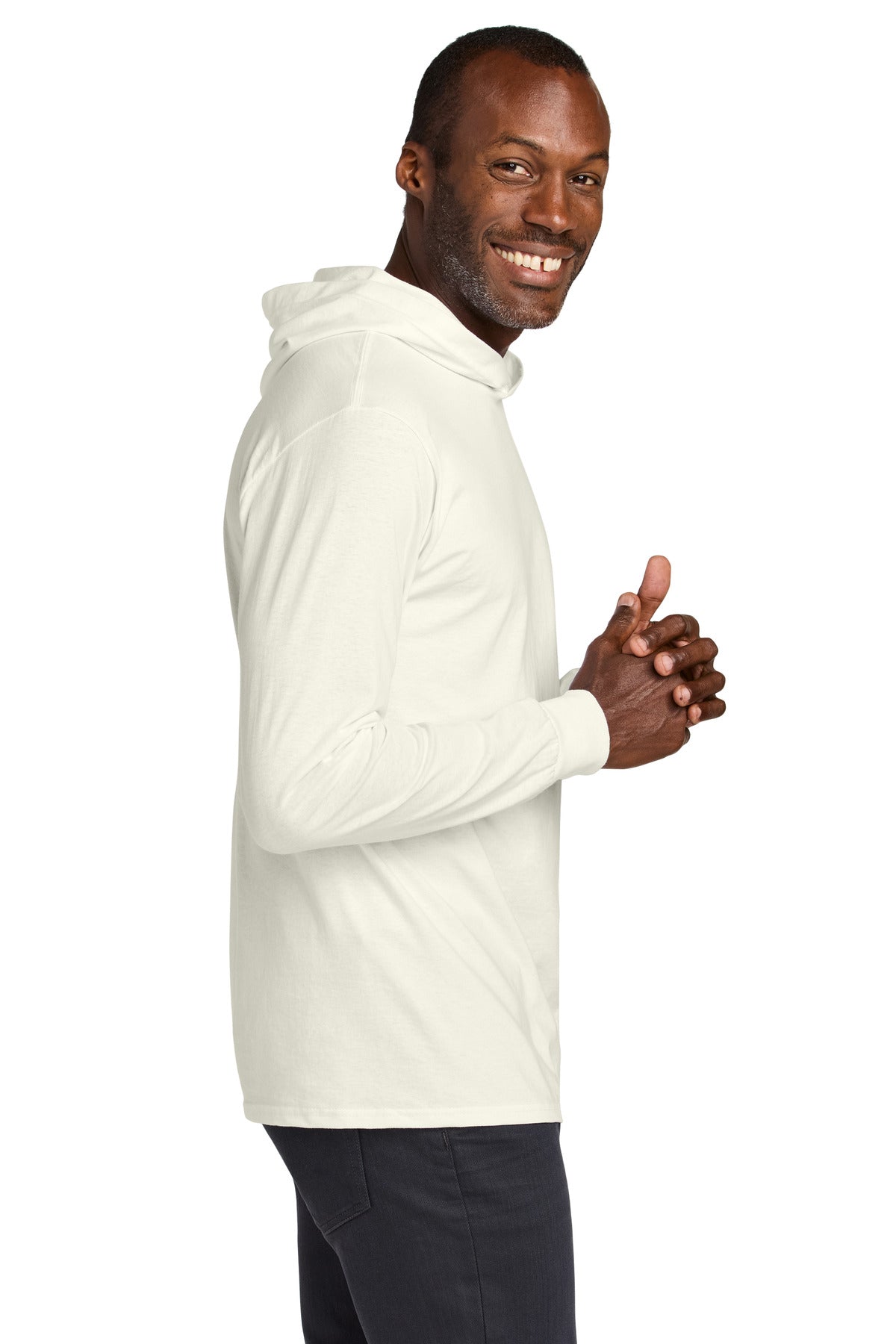 SwtCrmHthr Jerzees Classics Unisex Cotton Long Sleeve Hooded T-Shirt 363LH