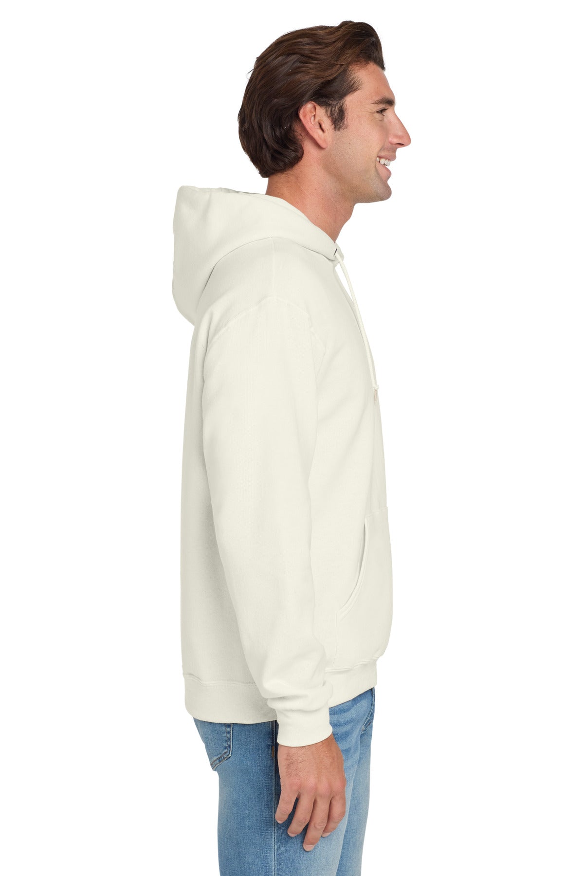 SwtCrmHthr Jerzees NuBlend Pullover Hooded Sweatshirt. 996M
