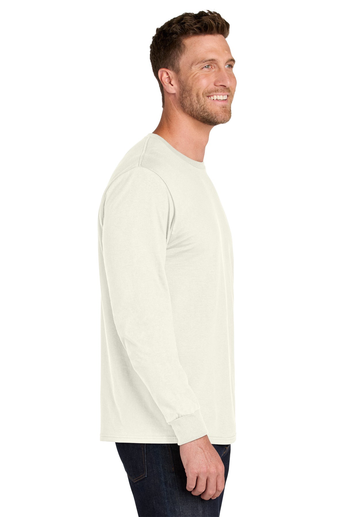 SwtCrmHthr Jerzees Ultimate Unisex Ring Spun Long Sleeve T-Shirt IC46L