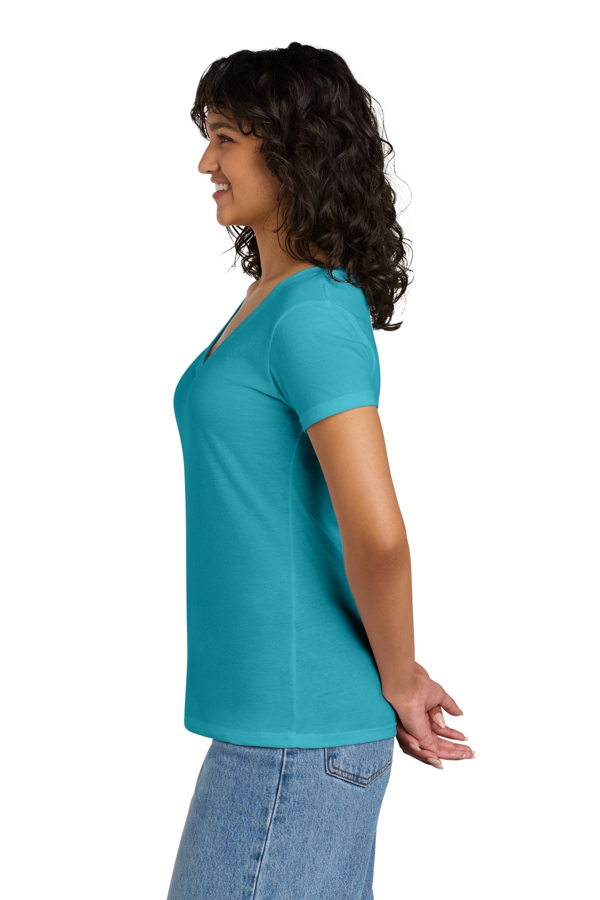 TahitiBlue Next Level Apparel Women's Ideal V-Neck Tee NL1540