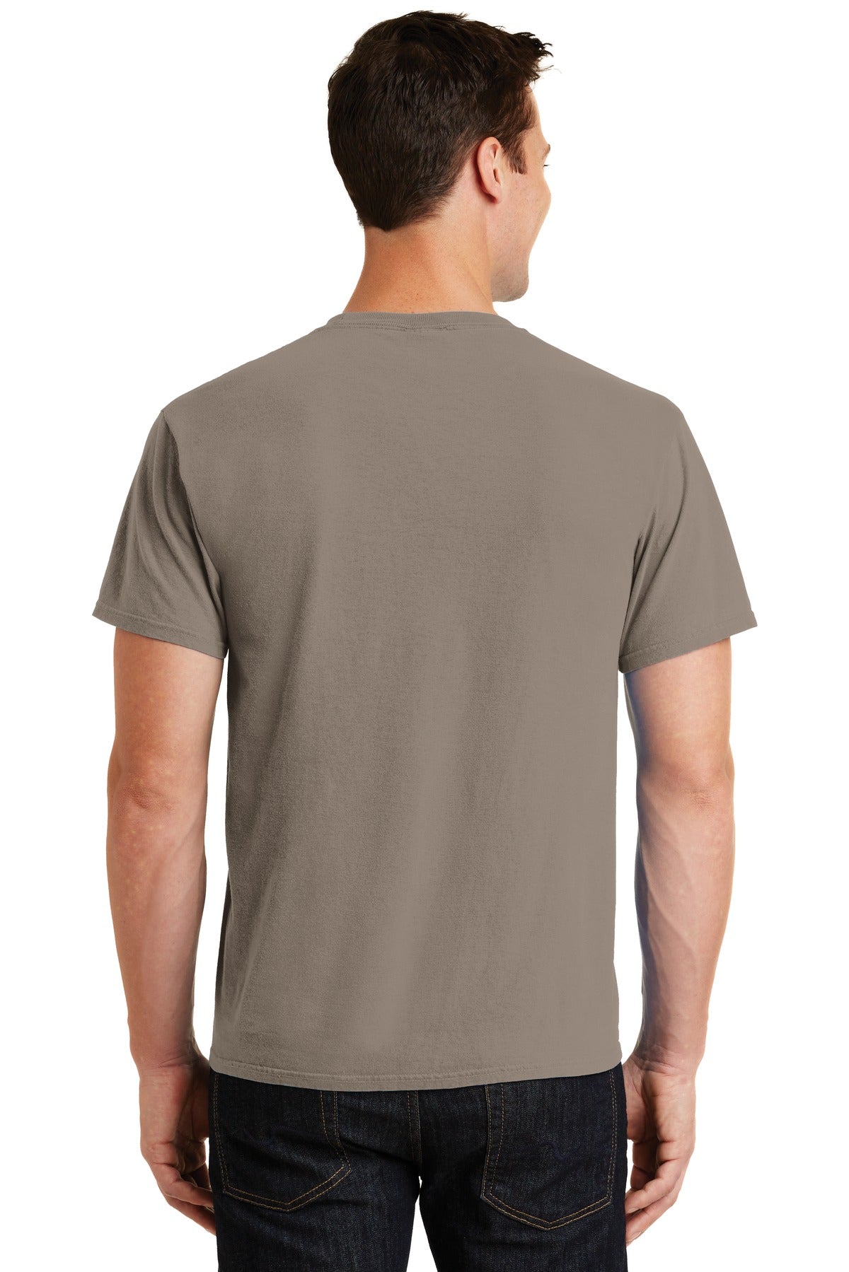 Taupe Port & Co Beach Wash Garment-Dyed Tee. PC099