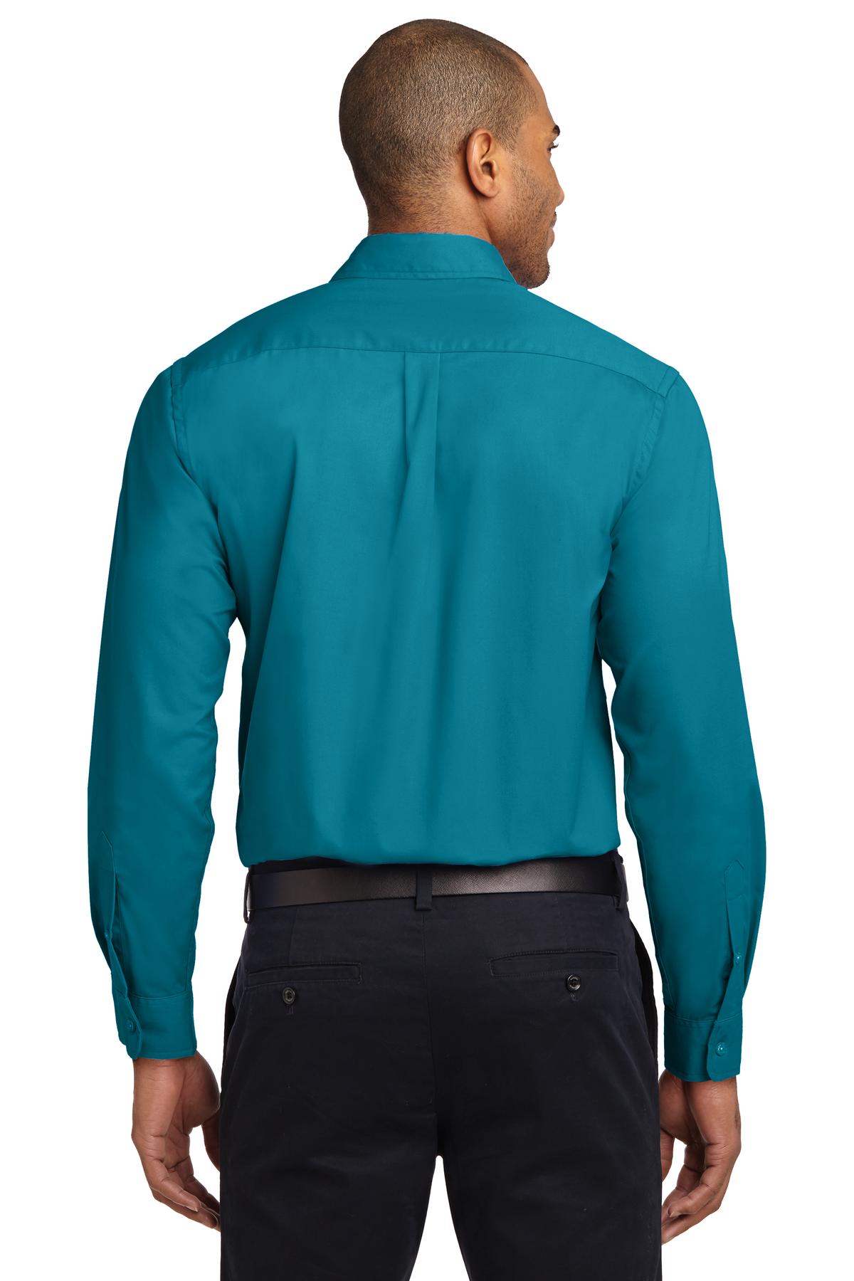 Teal Green Port Authority Long Sleeve Easy Care Shirt S608