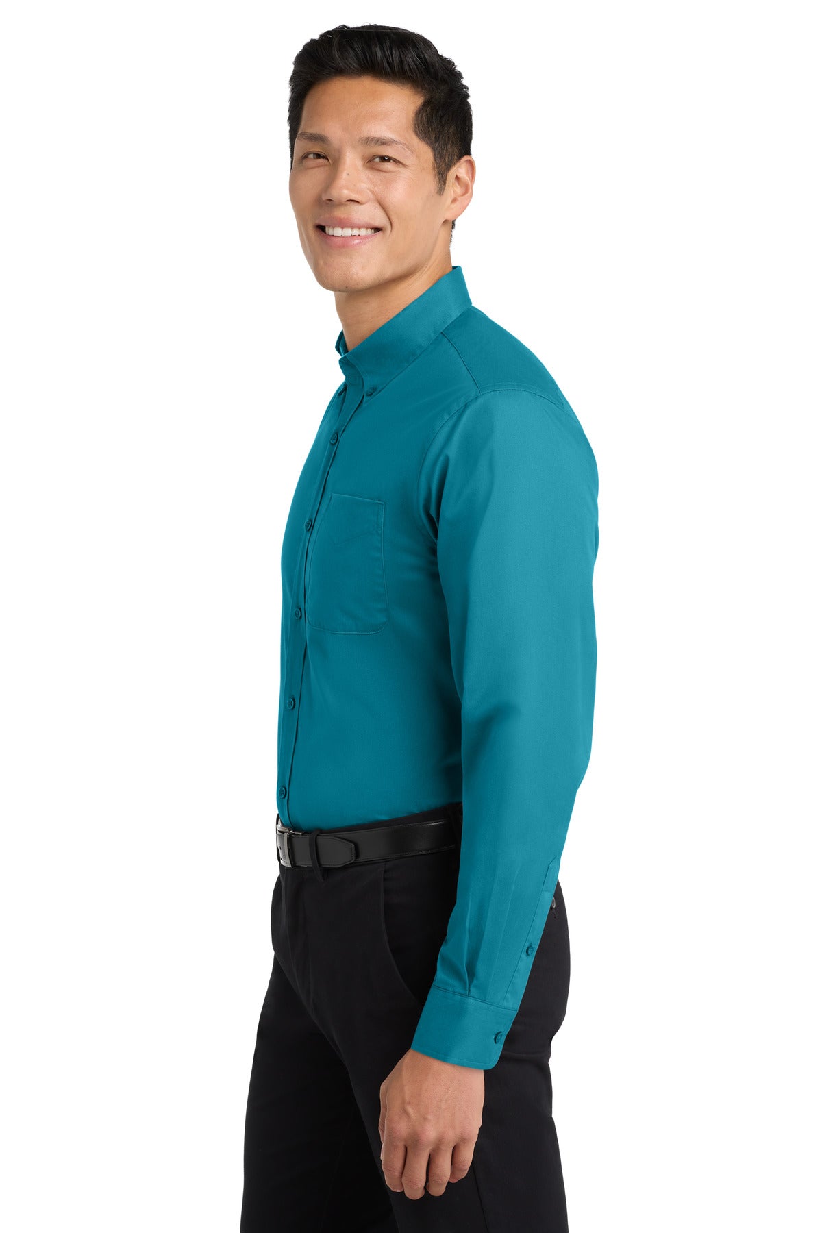 Teal Green Port Authority Long Sleeve Easy Care Shirt S608