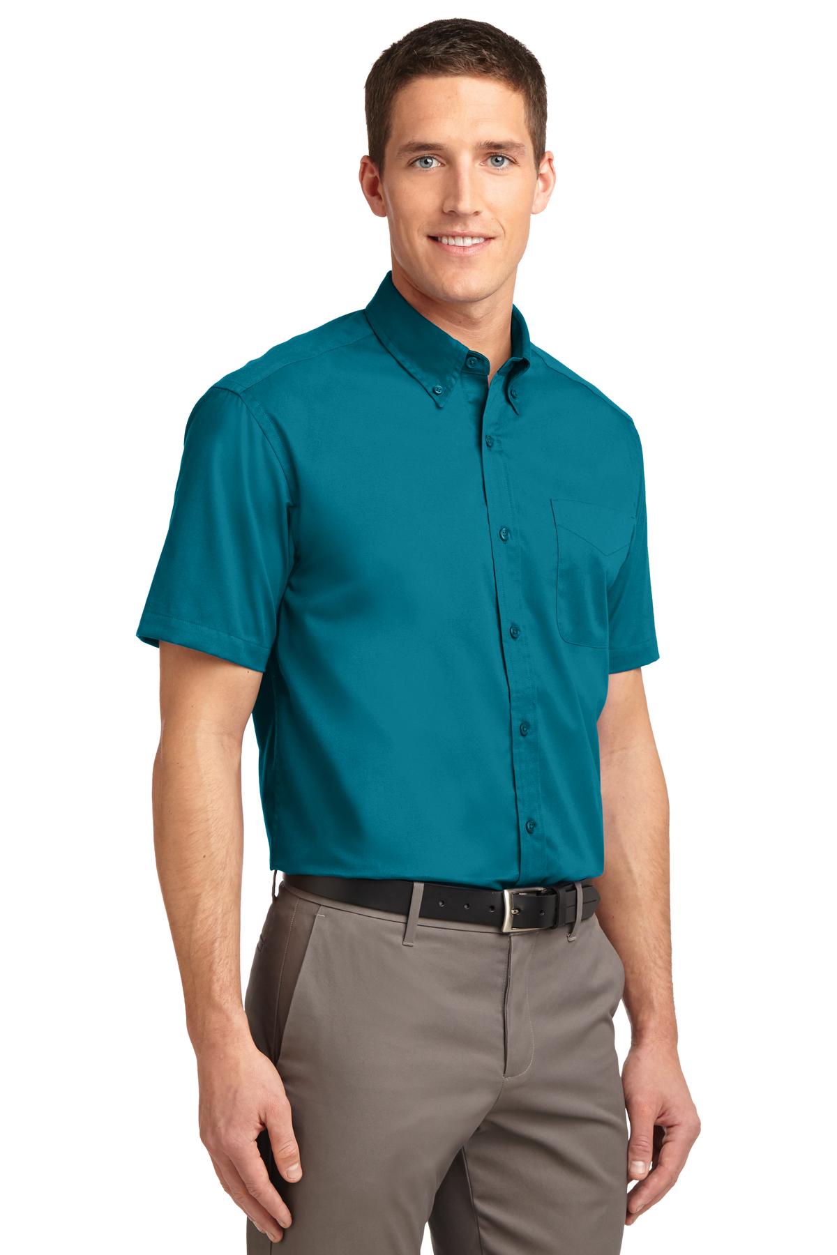 Teal Green Port Authority Short Sleeve Easy Care Shirt. S508