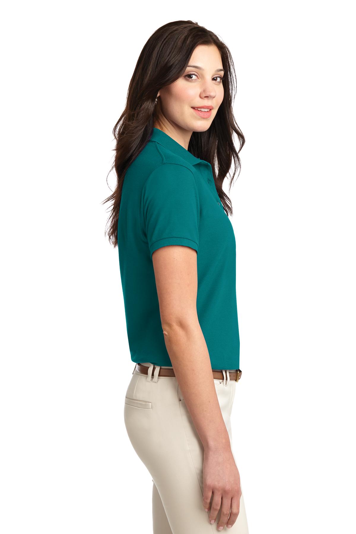 Teal Green Port Authority Women's Silk Touch Polo. L500