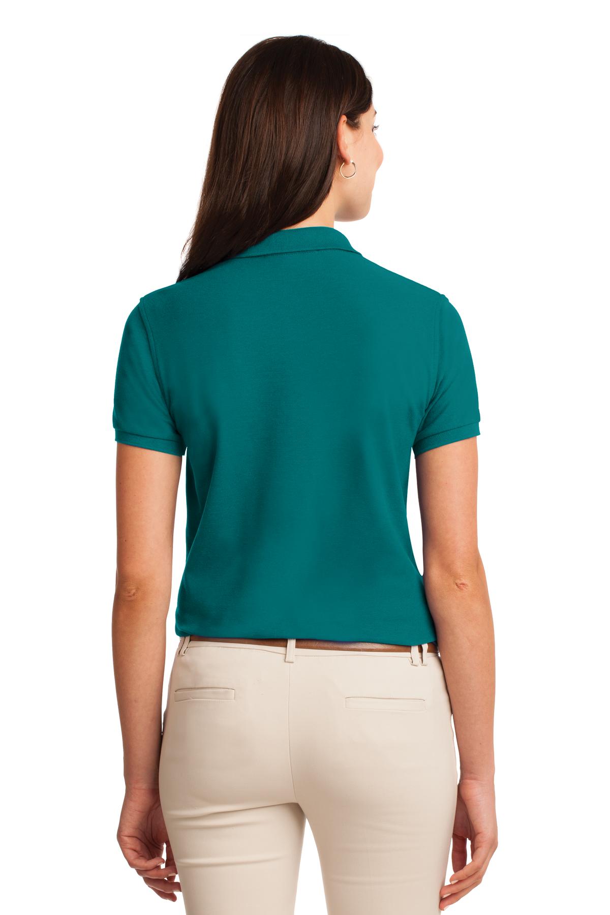 Teal Green Port Authority Women's Silk Touch Polo. L500