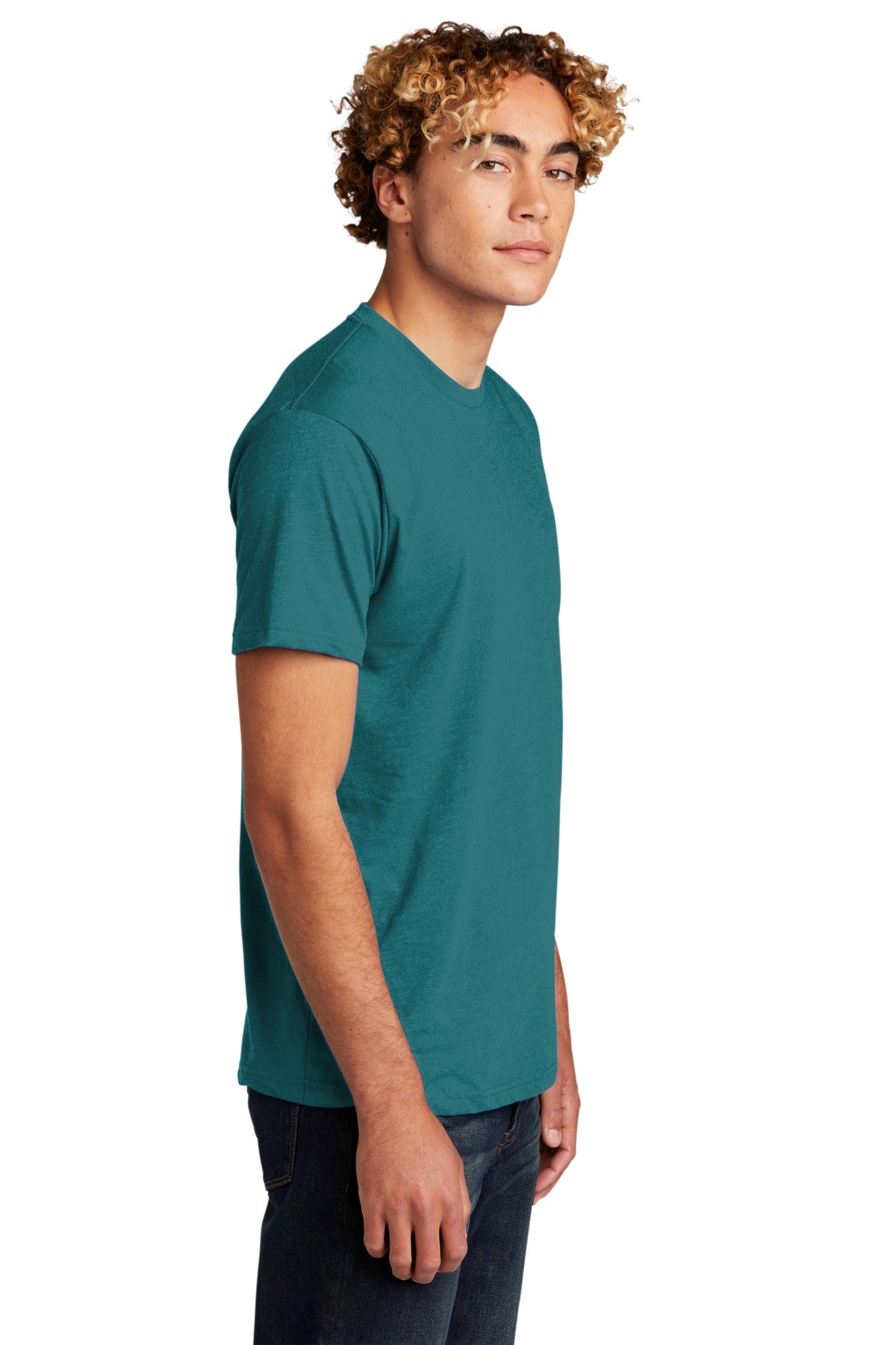 Teal Next Level Apparel Adult CVC Tee. NL6210
