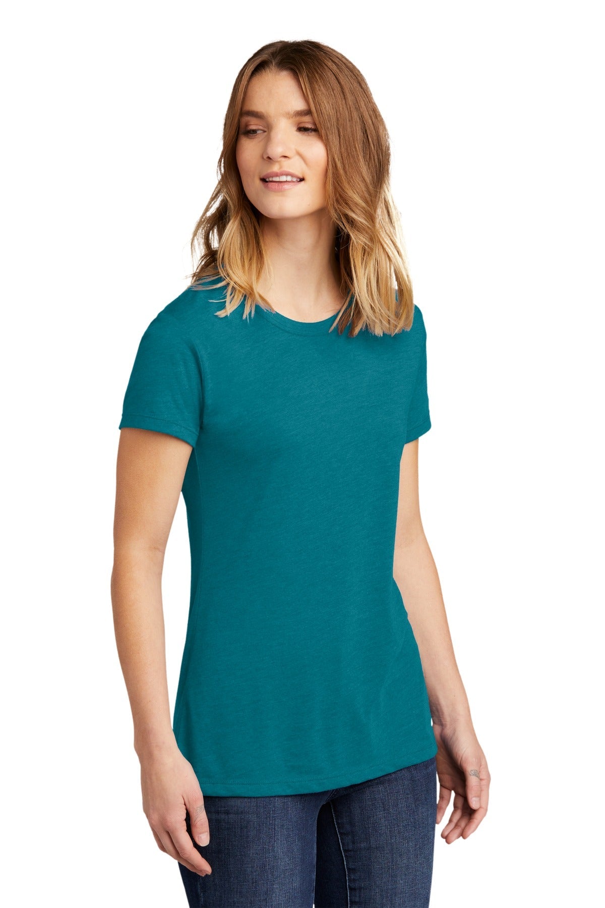 Teal Next Level Apparel Women's CVC Tee. NL6610