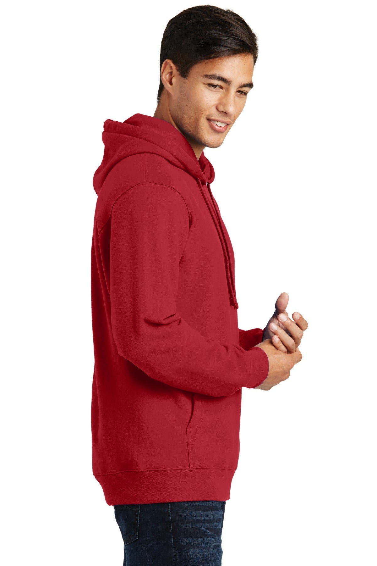 Team Cardinal Port & Co Fan Favorite Fleece Pullover Hooded Sweatshirt. PC850H