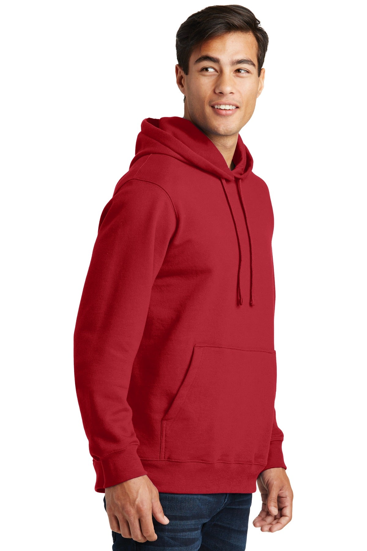 Team Cardinal Port & Co Fan Favorite Fleece Pullover Hooded Sweatshirt. PC850H