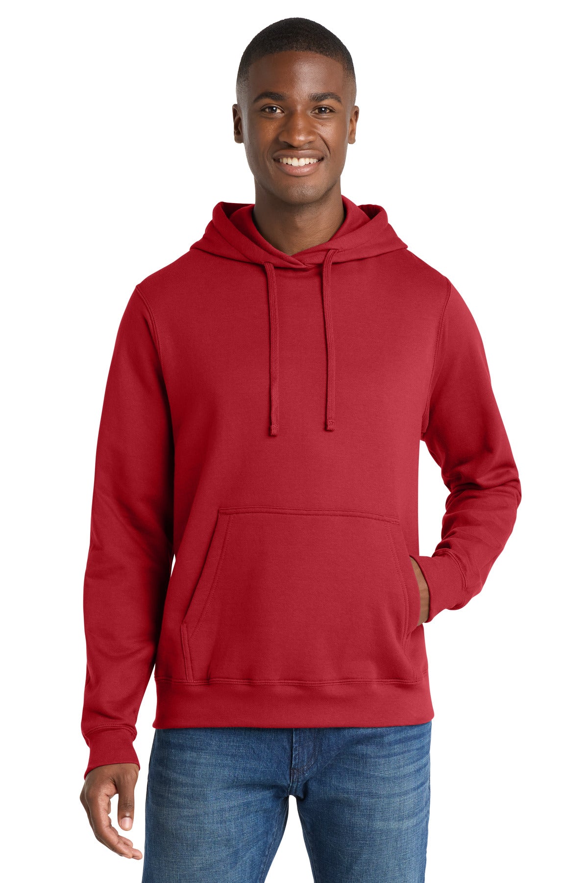 Team Cardinal Port & Co Fan Favorite Fleece Pullover Hooded Sweatshirt. PC850H
