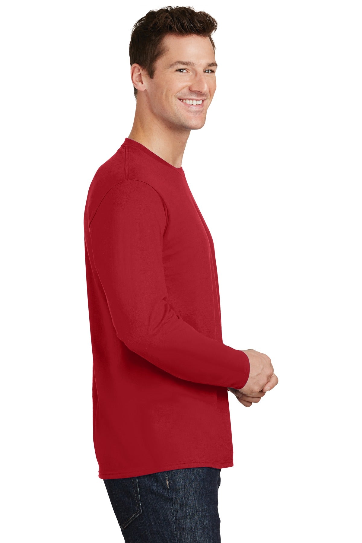 Team Cardinal Port & Co Long Sleeve Fan Favorite Tee. PC450LS