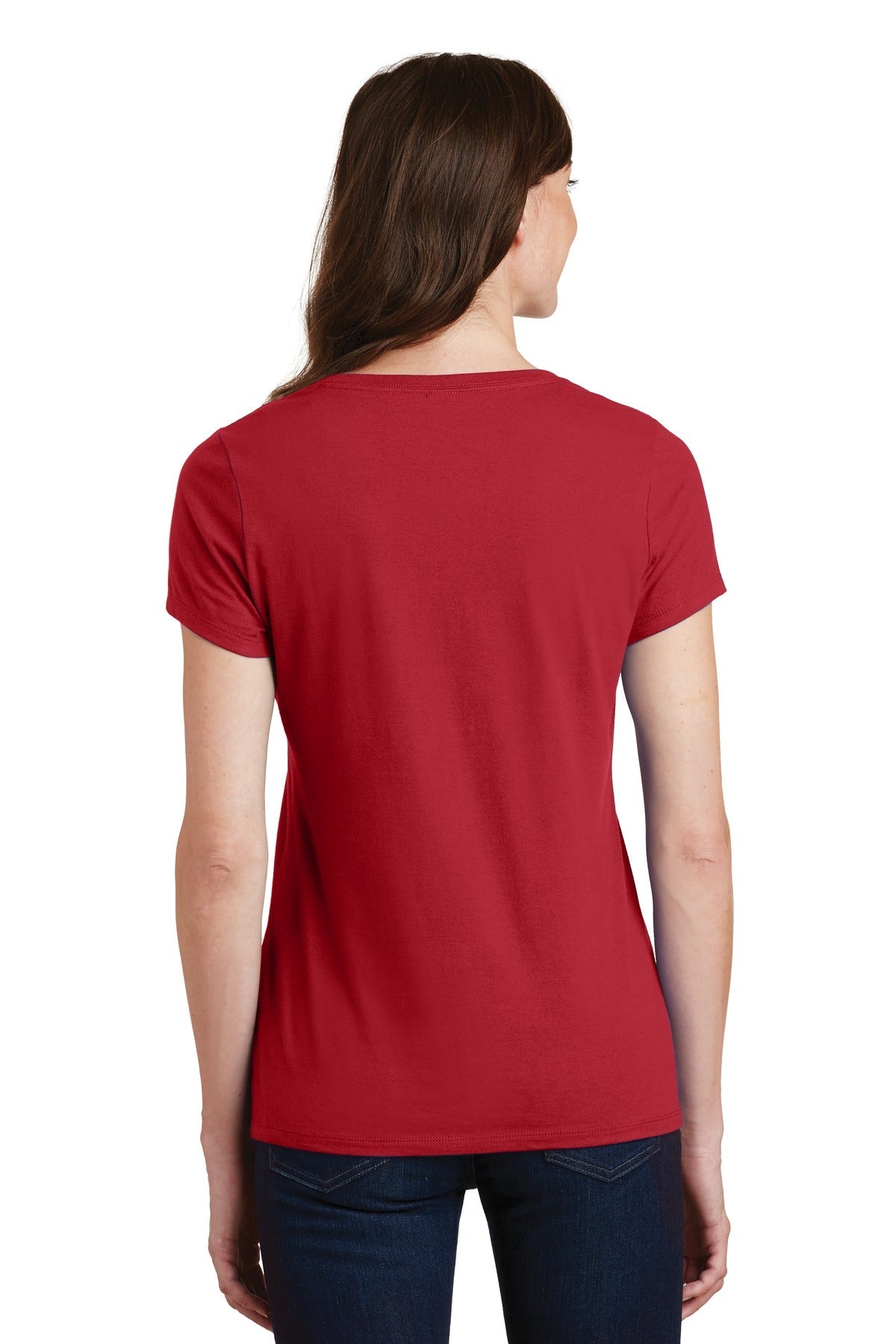 Team Cardinal Port & Co Women's Fan Favorite V-Neck Tee. LPC450V