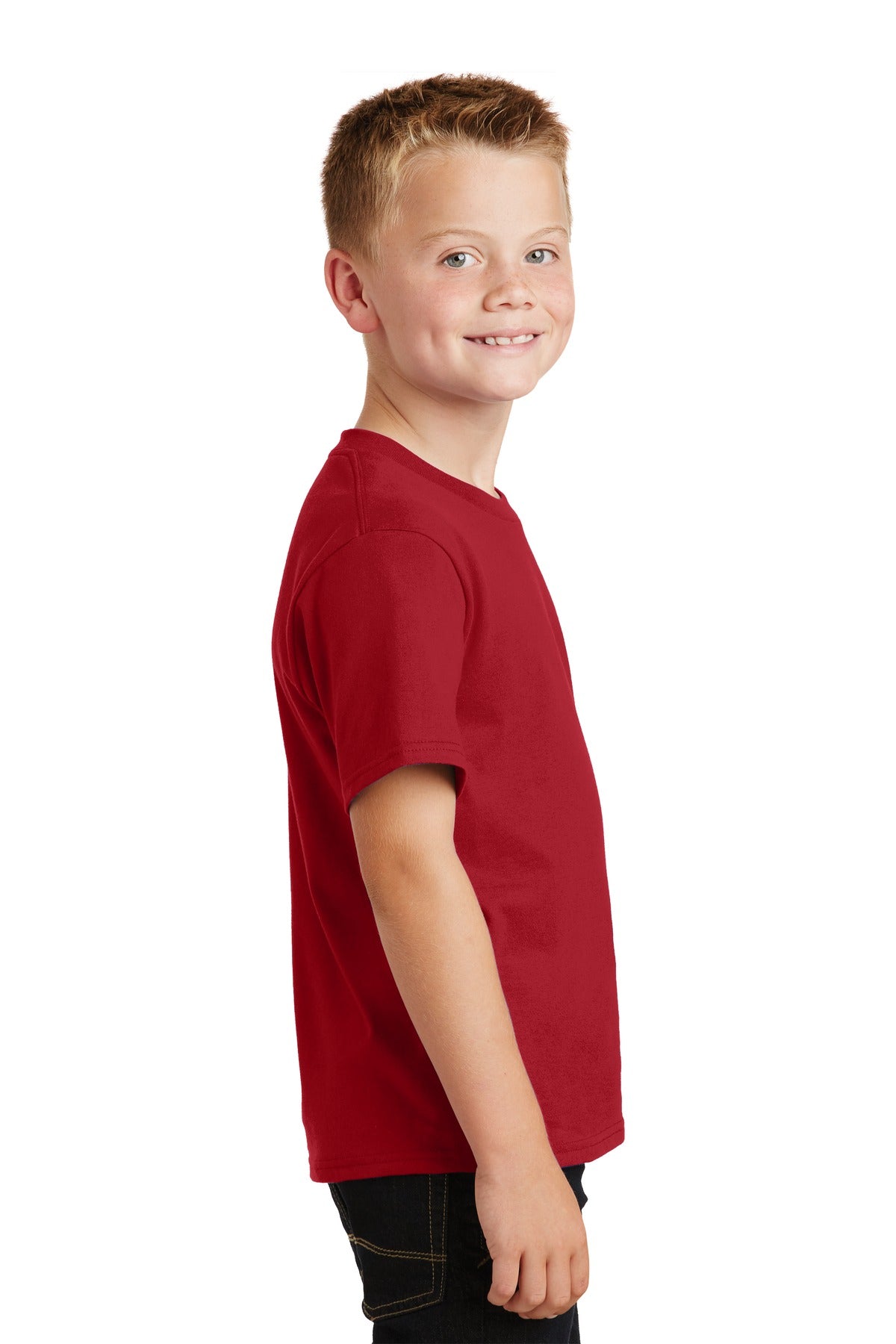 Team Cardinal Port & Co Youth Fan Favorite Tee. PC450Y