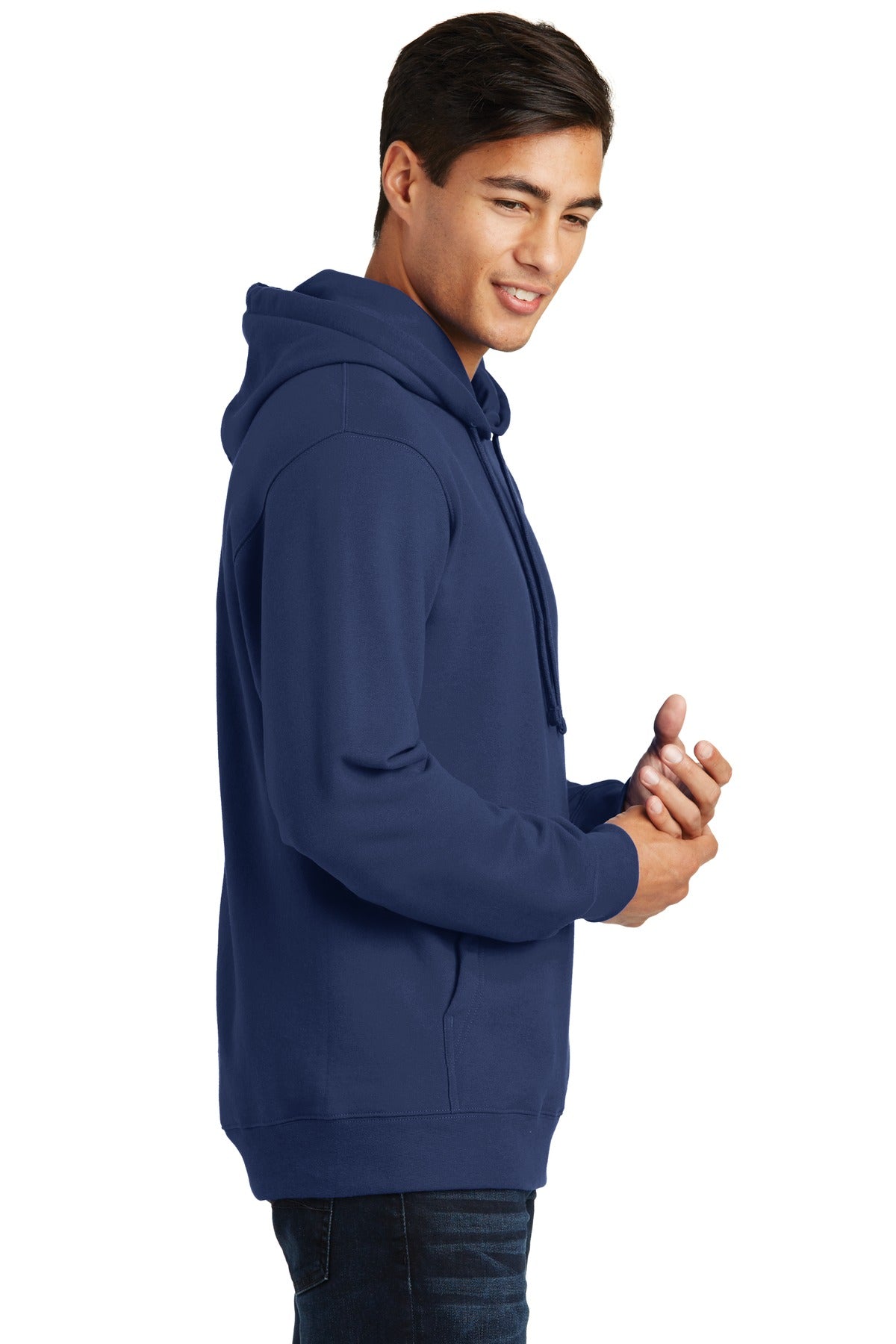 Team Navy Port & Co Fan Favorite Fleece Pullover Hooded Sweatshirt. PC850H
