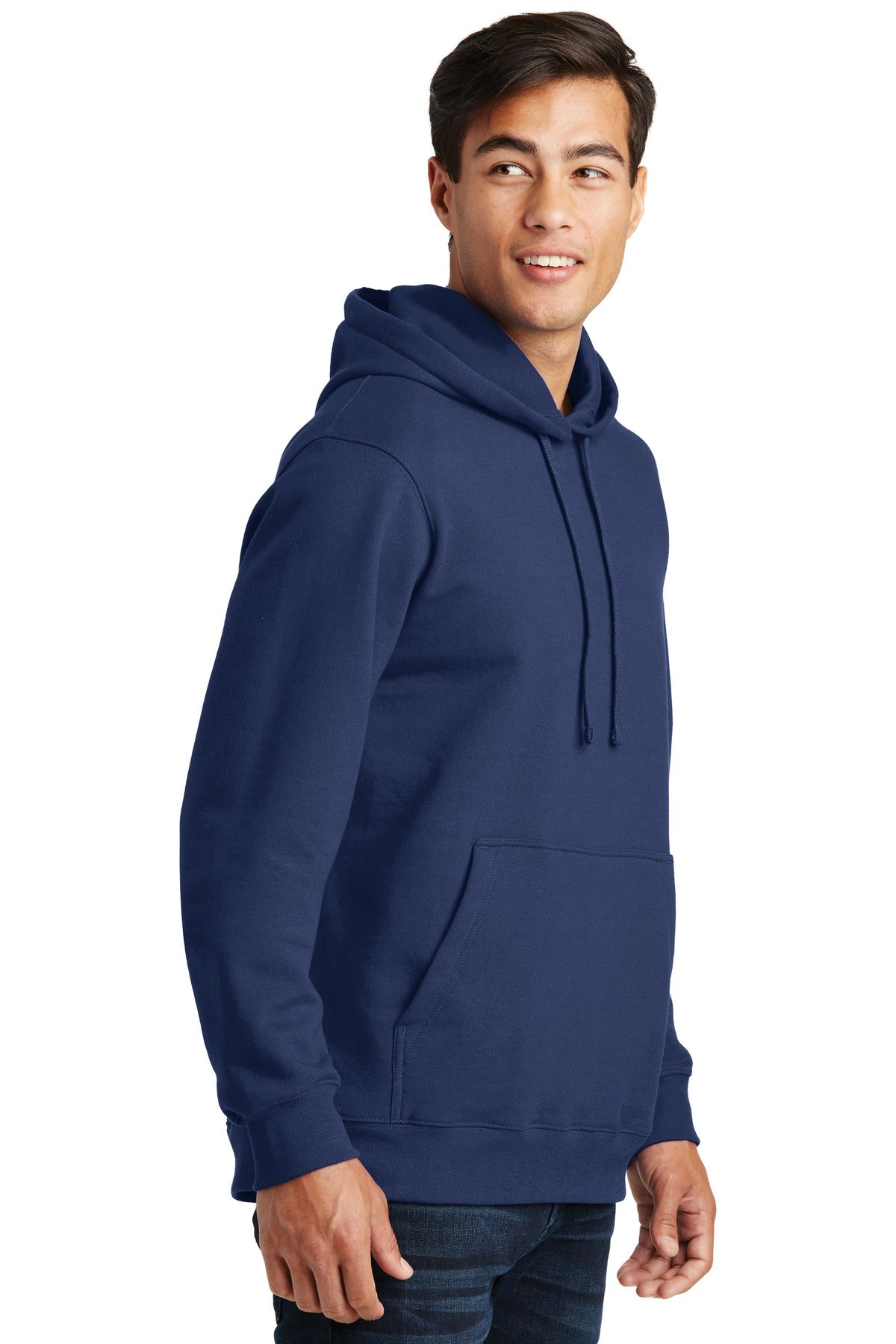 Team Navy Port & Co Fan Favorite Fleece Pullover Hooded Sweatshirt. PC850H