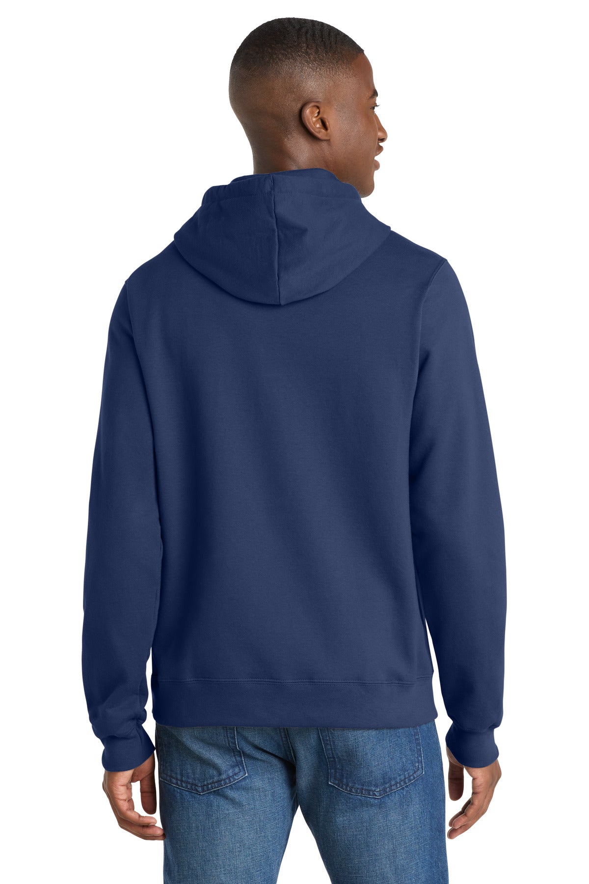 Team Navy Port & Co Fan Favorite Fleece Pullover Hooded Sweatshirt. PC850H