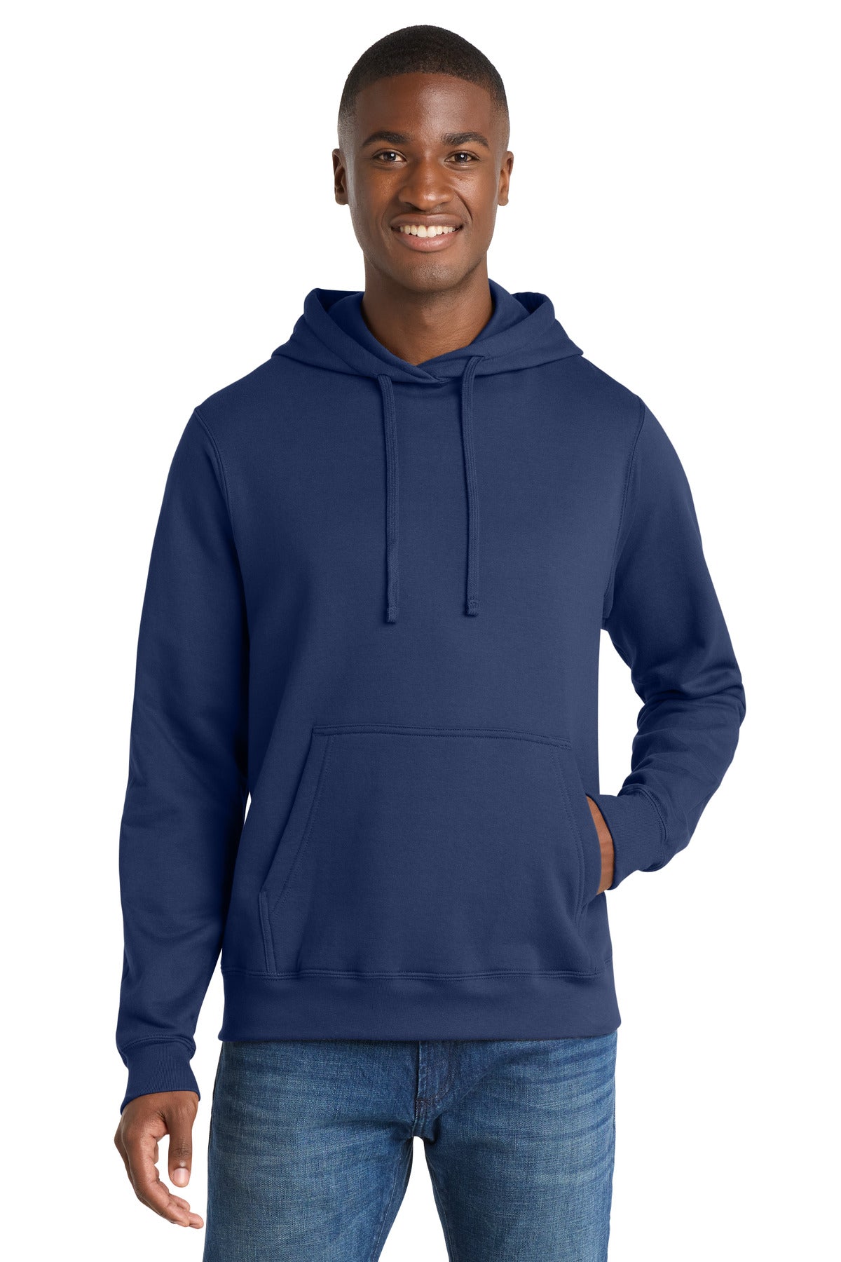 Team Navy Port & Co Fan Favorite Fleece Pullover Hooded Sweatshirt. PC850H