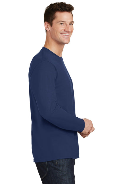 Team Navy Port & Co Long Sleeve Fan Favorite Tee. PC450LS