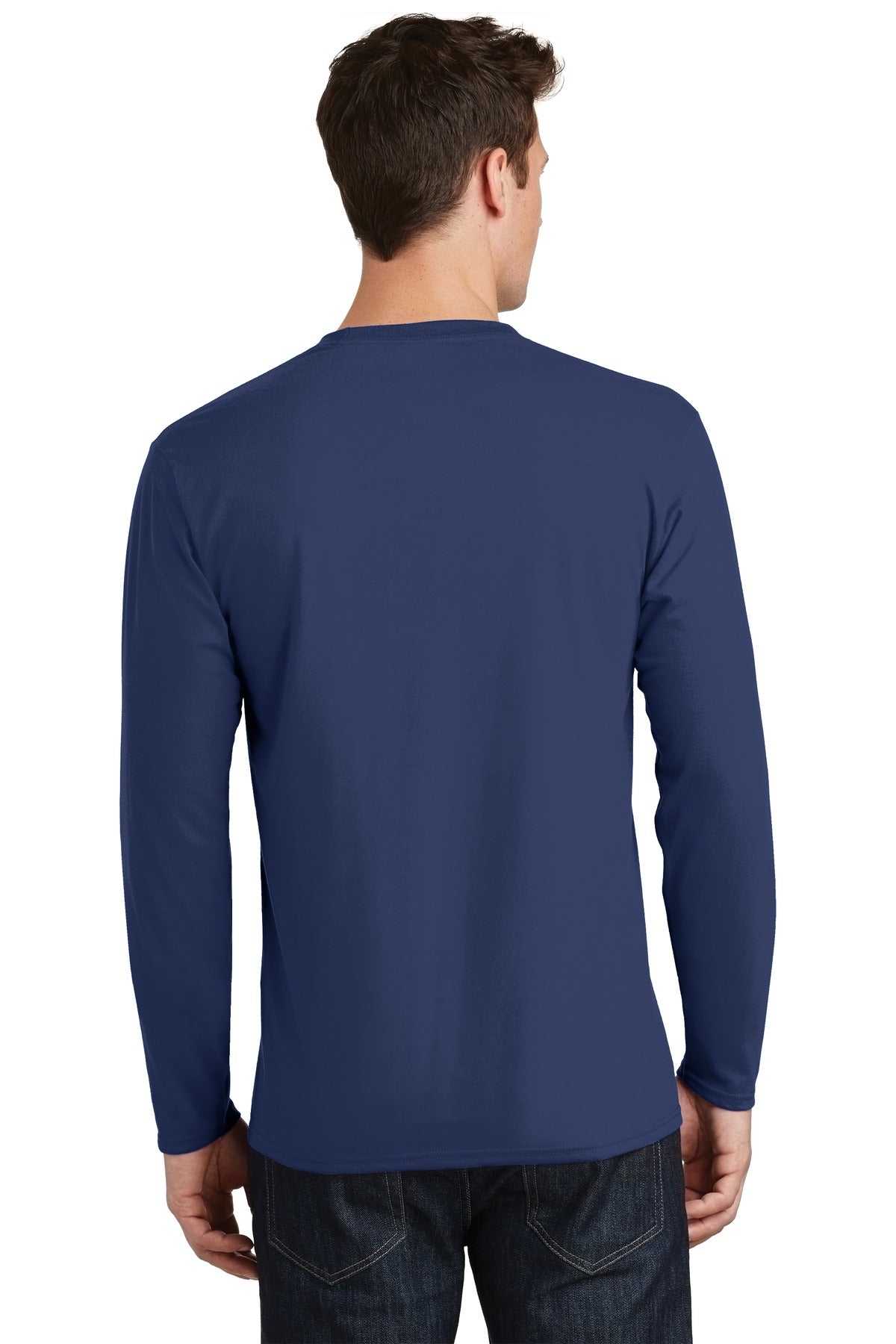 Team Navy Port & Co Long Sleeve Fan Favorite Tee. PC450LS