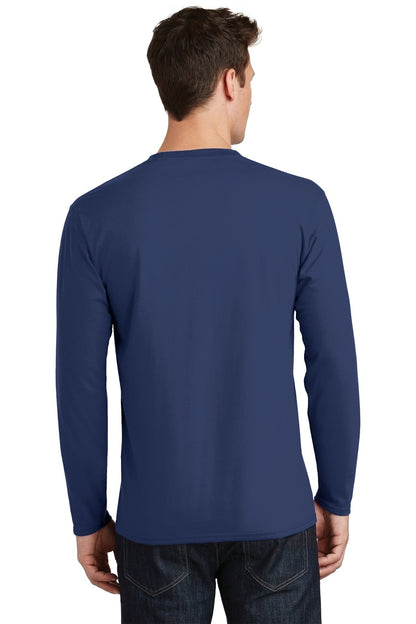 Team Navy Port & Co Long Sleeve Fan Favorite Tee. PC450LS