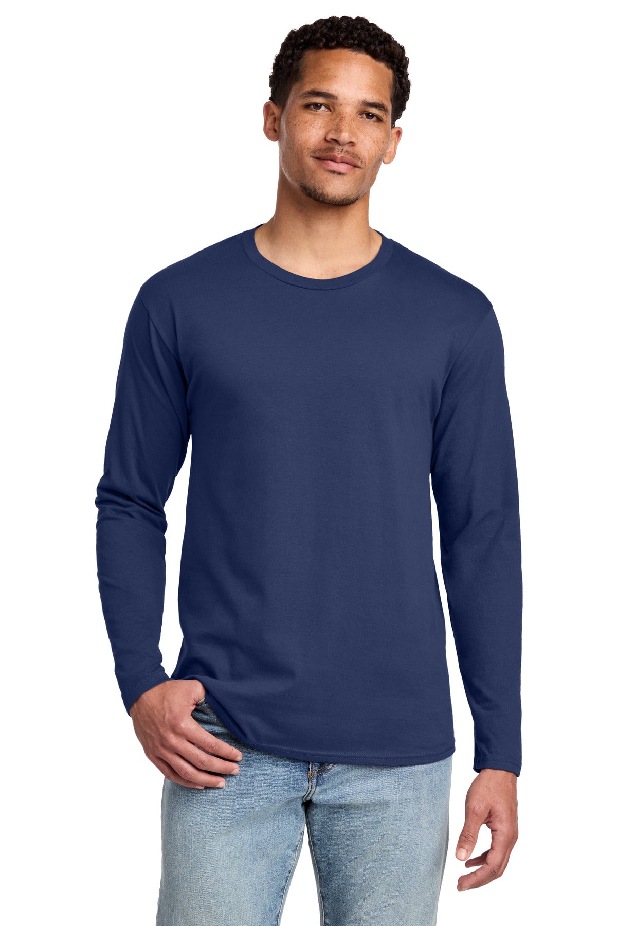 Team Navy Port & Co Long Sleeve Fan Favorite Tee. PC450LS