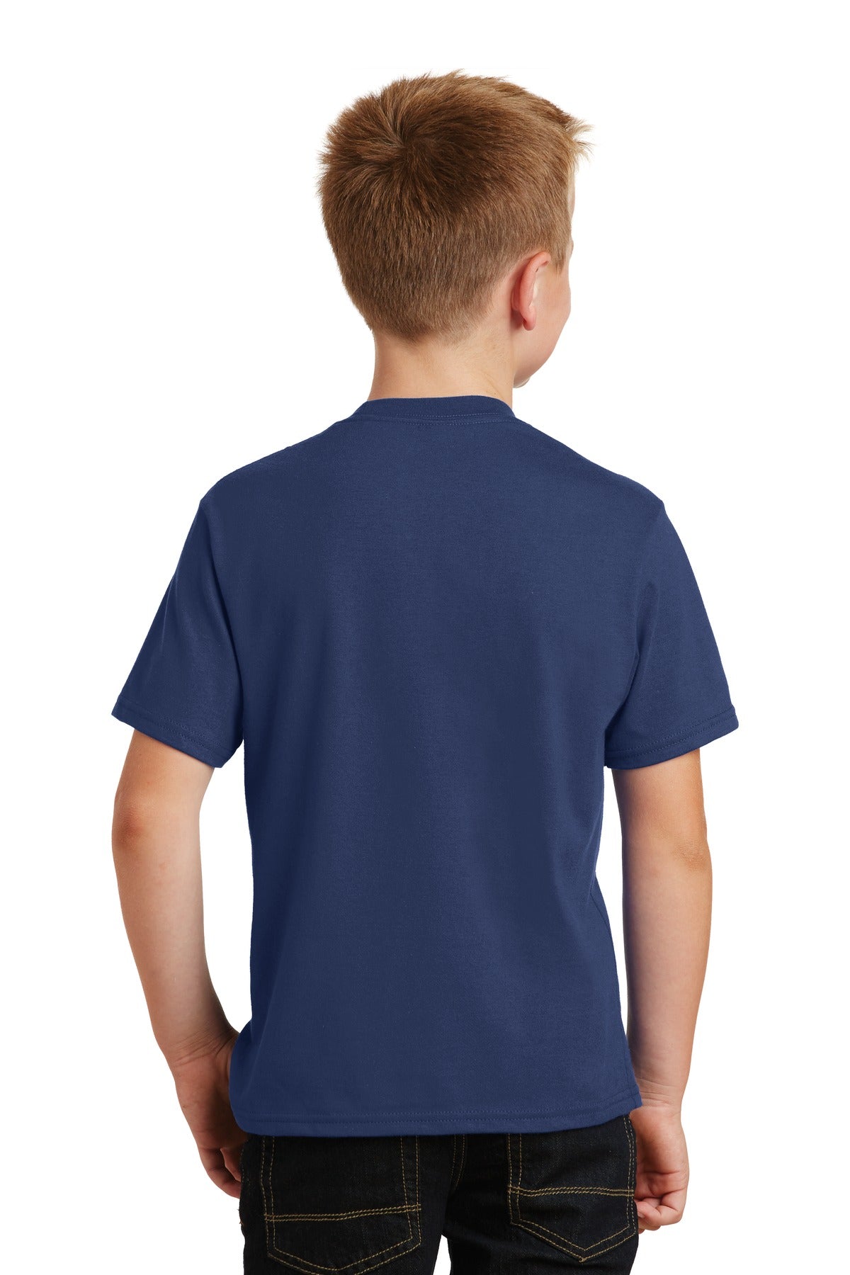 Team Navy Port & Co Youth Fan Favorite Tee. PC450Y