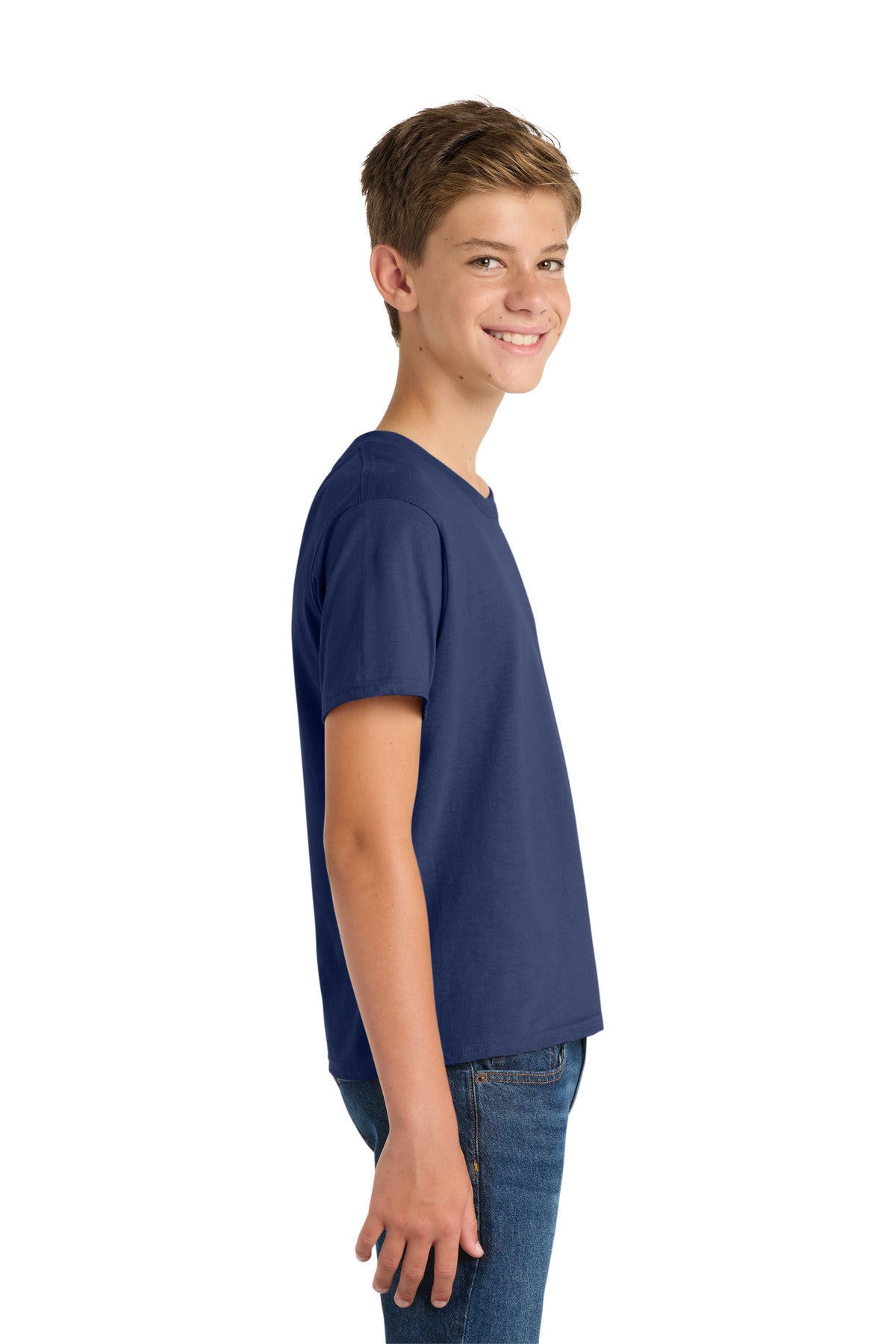 Team Navy Port & Co Youth Fan Favorite Tee. PC450Y