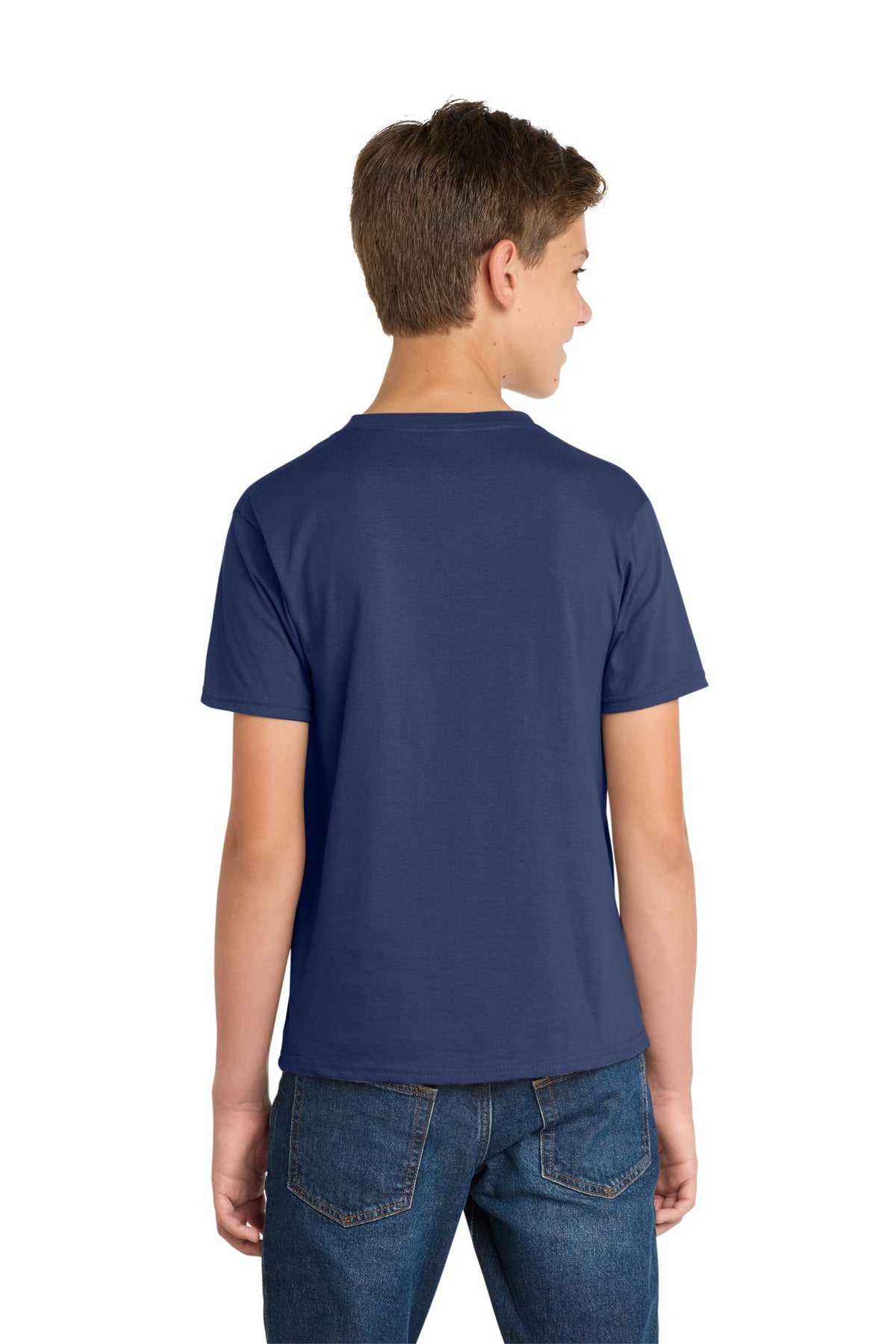 Team Navy Port & Co Youth Fan Favorite Tee. PC450Y