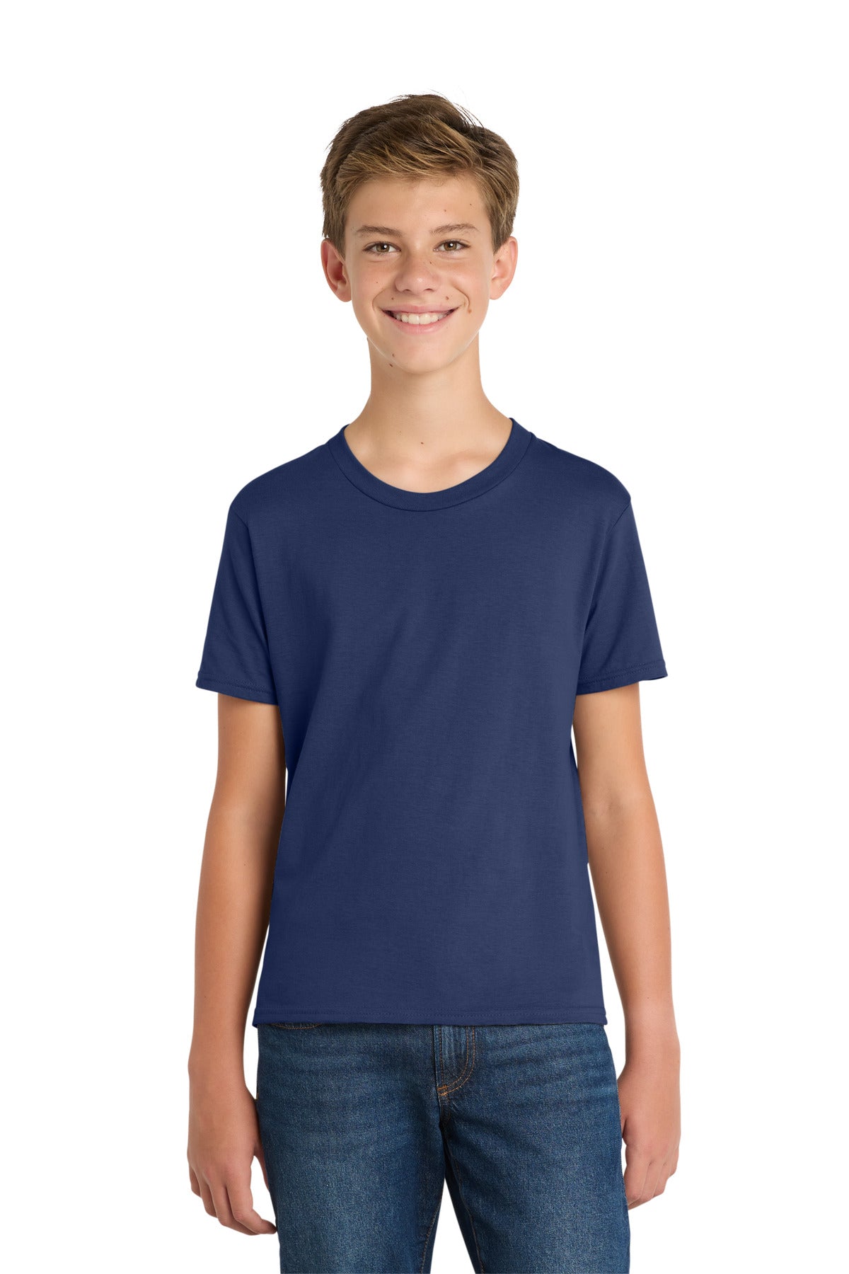 Team Navy Port & Co Youth Fan Favorite Tee. PC450Y