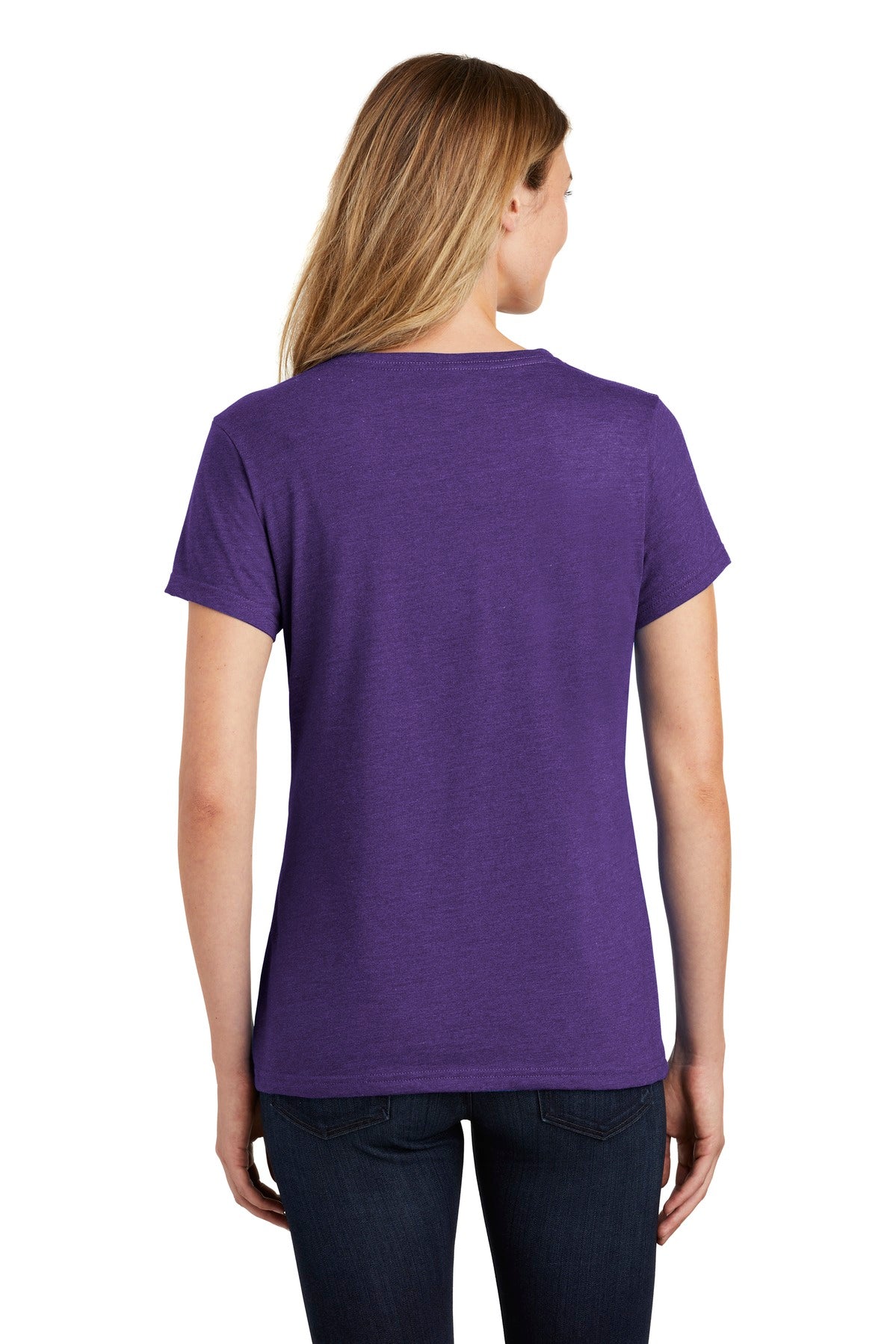Team Purp Hthr Port & Co Women's Fan Favorite Blend V-Neck Tee. LPC455V