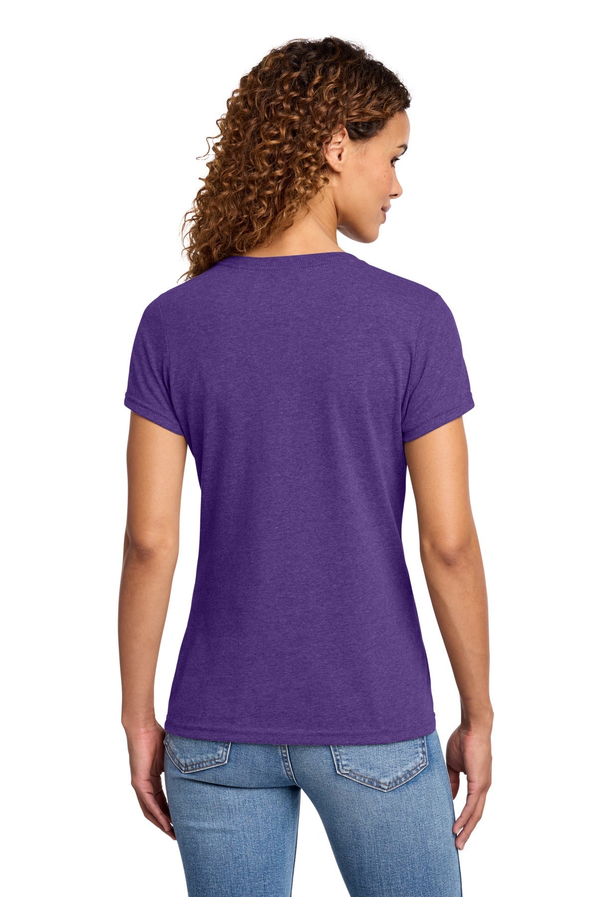 Team Purp Hthr Port & Co Women's Fan Favorite Blend V-Neck Tee. LPC455V