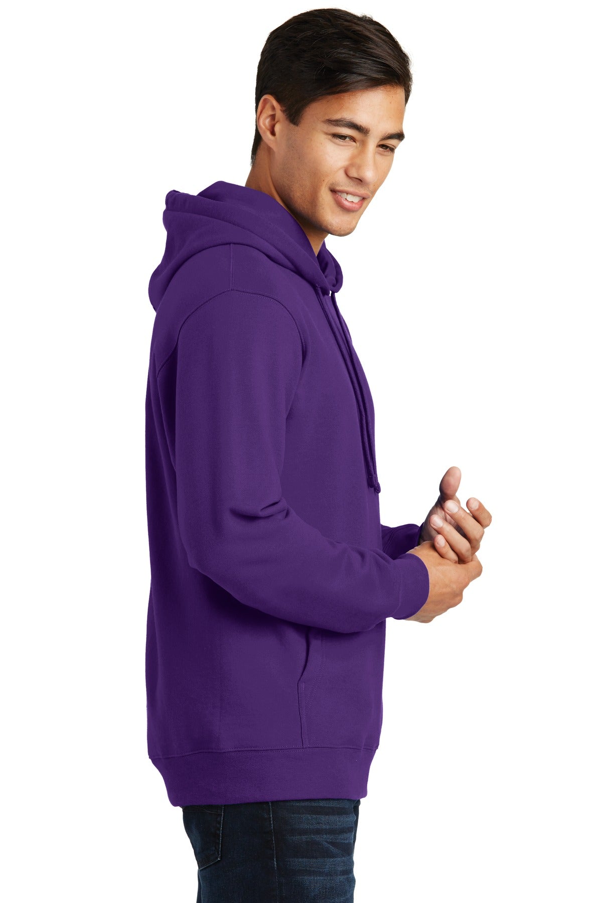 Team Purple Port & Co Fan Favorite Fleece Pullover Hooded Sweatshirt. PC850H