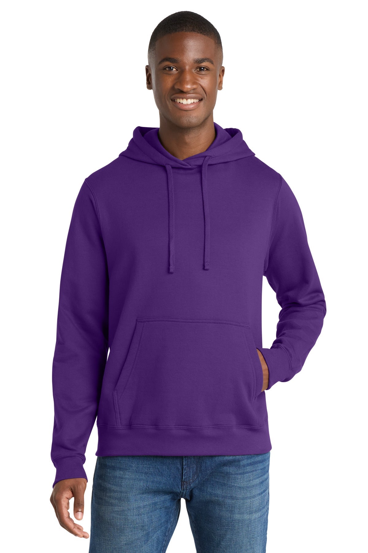 Team Purple Port & Co Fan Favorite Fleece Pullover Hooded Sweatshirt. PC850H