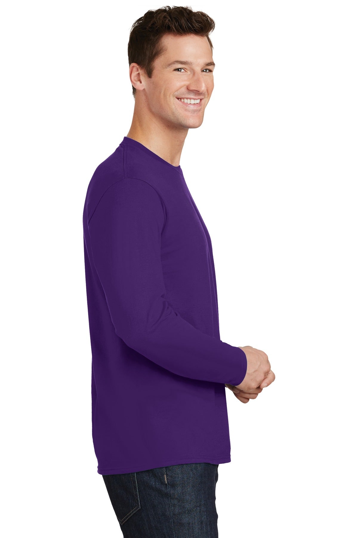 Team Purple Port & Co Long Sleeve Fan Favorite Tee. PC450LS