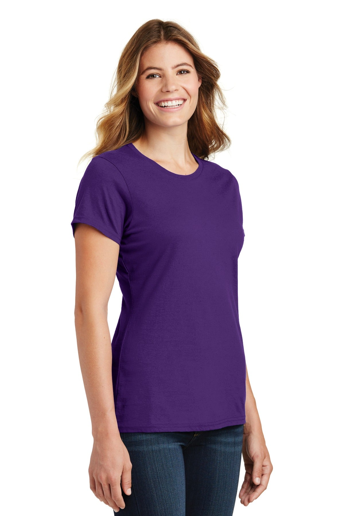Team Purple Port & Co Women's Fan Favorite Tee. LPC450