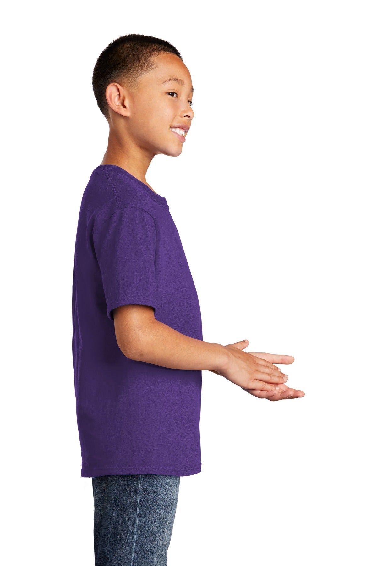 Team Purple Port & Co Youth Core Cotton Tee. PC54Y