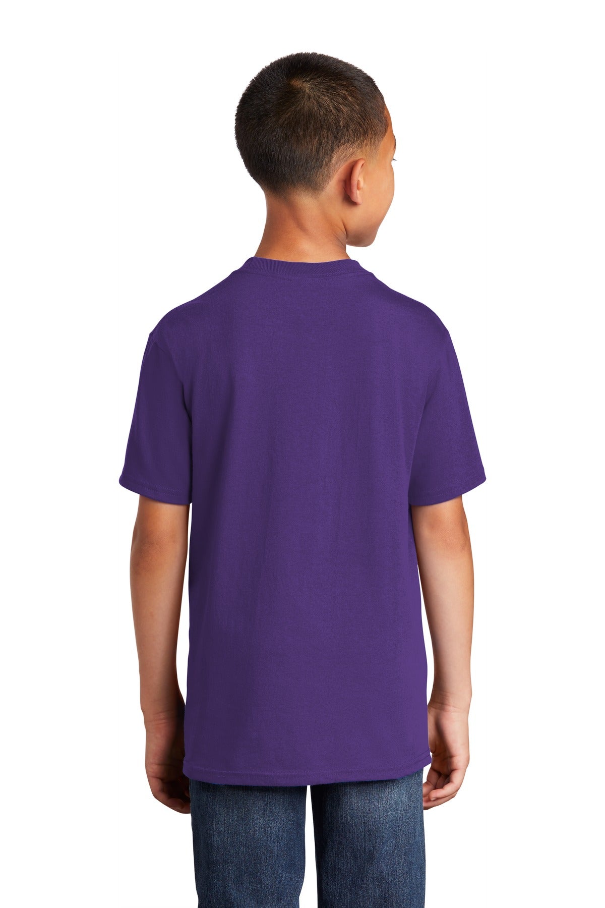 Team Purple Port & Co Youth Core Cotton Tee. PC54Y