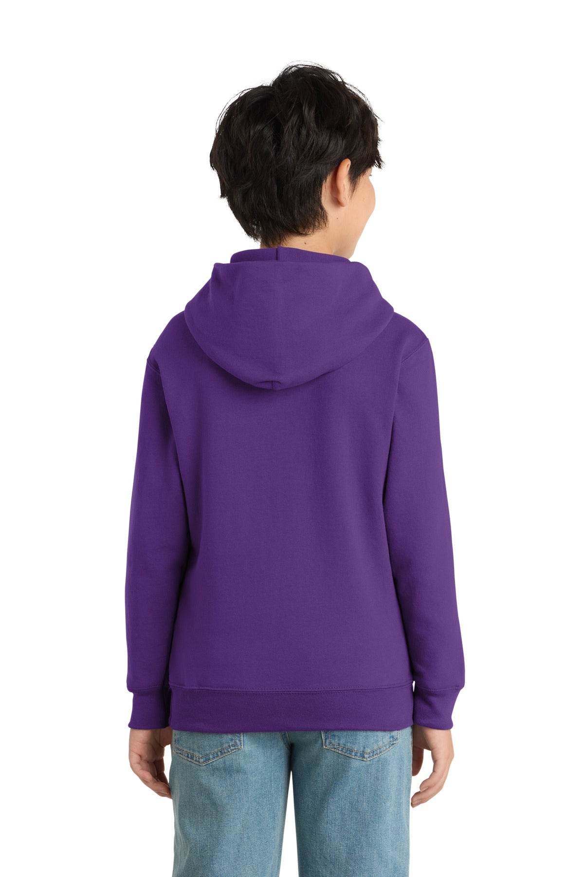 Team Purple Port & Co Youth Core Fleece Pullover Hooded Sweatshirt. PC90YH