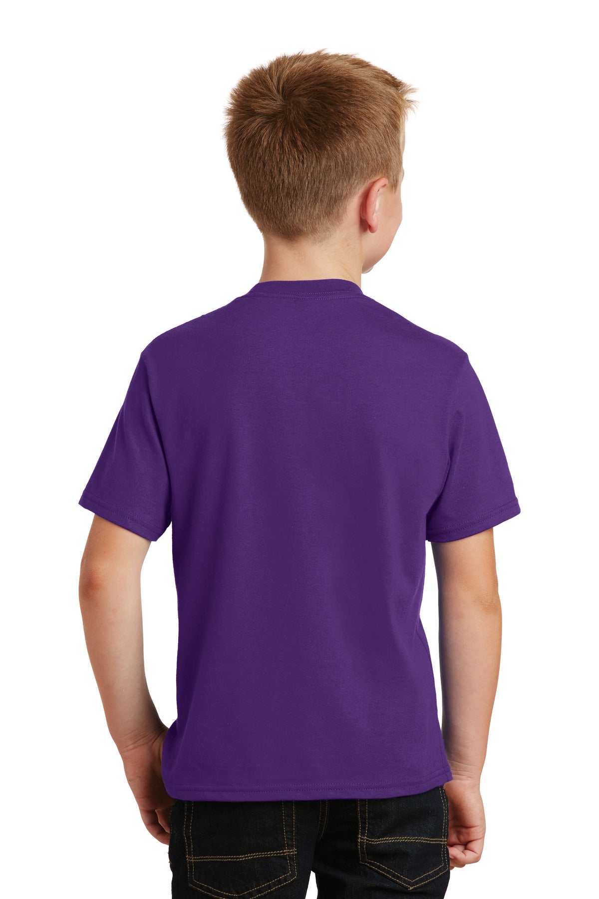 Team Purple Port & Co Youth Fan Favorite Tee. PC450Y