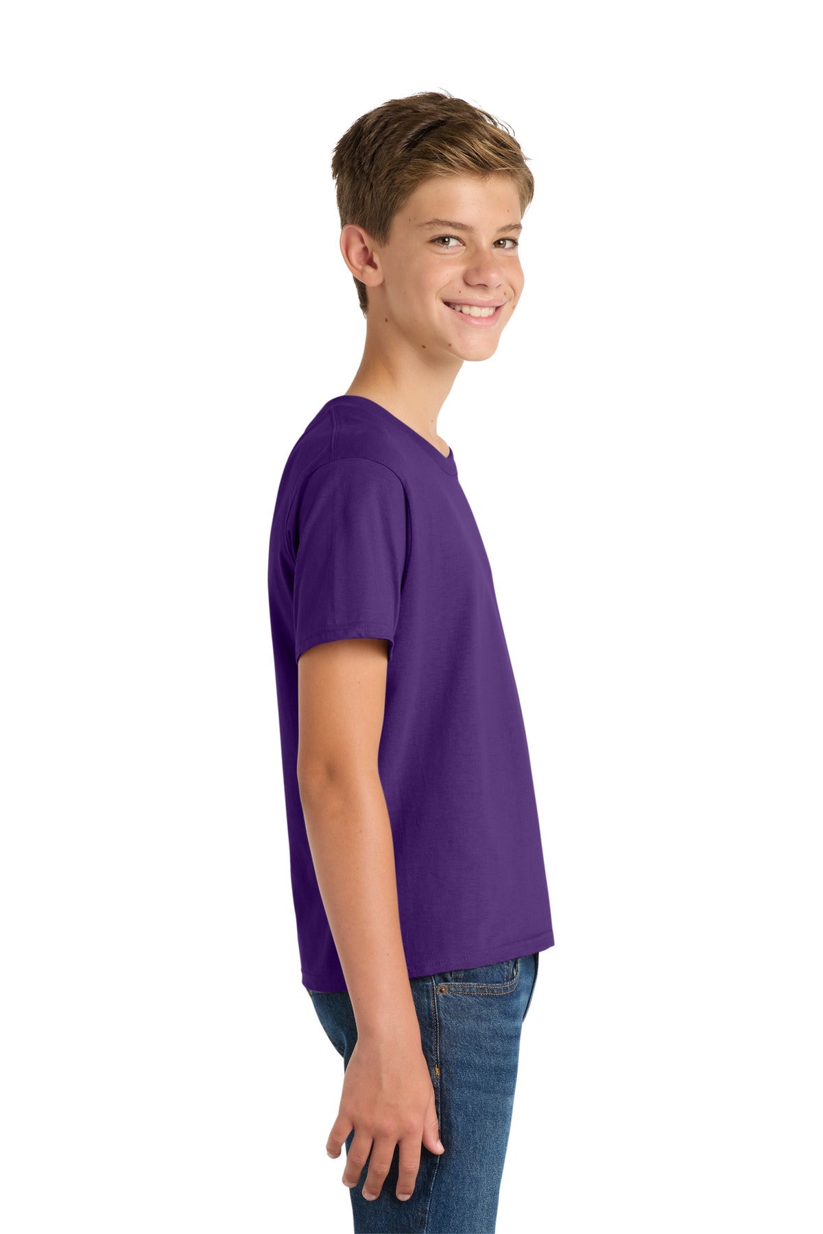 Team Purple Port & Co Youth Fan Favorite Tee. PC450Y
