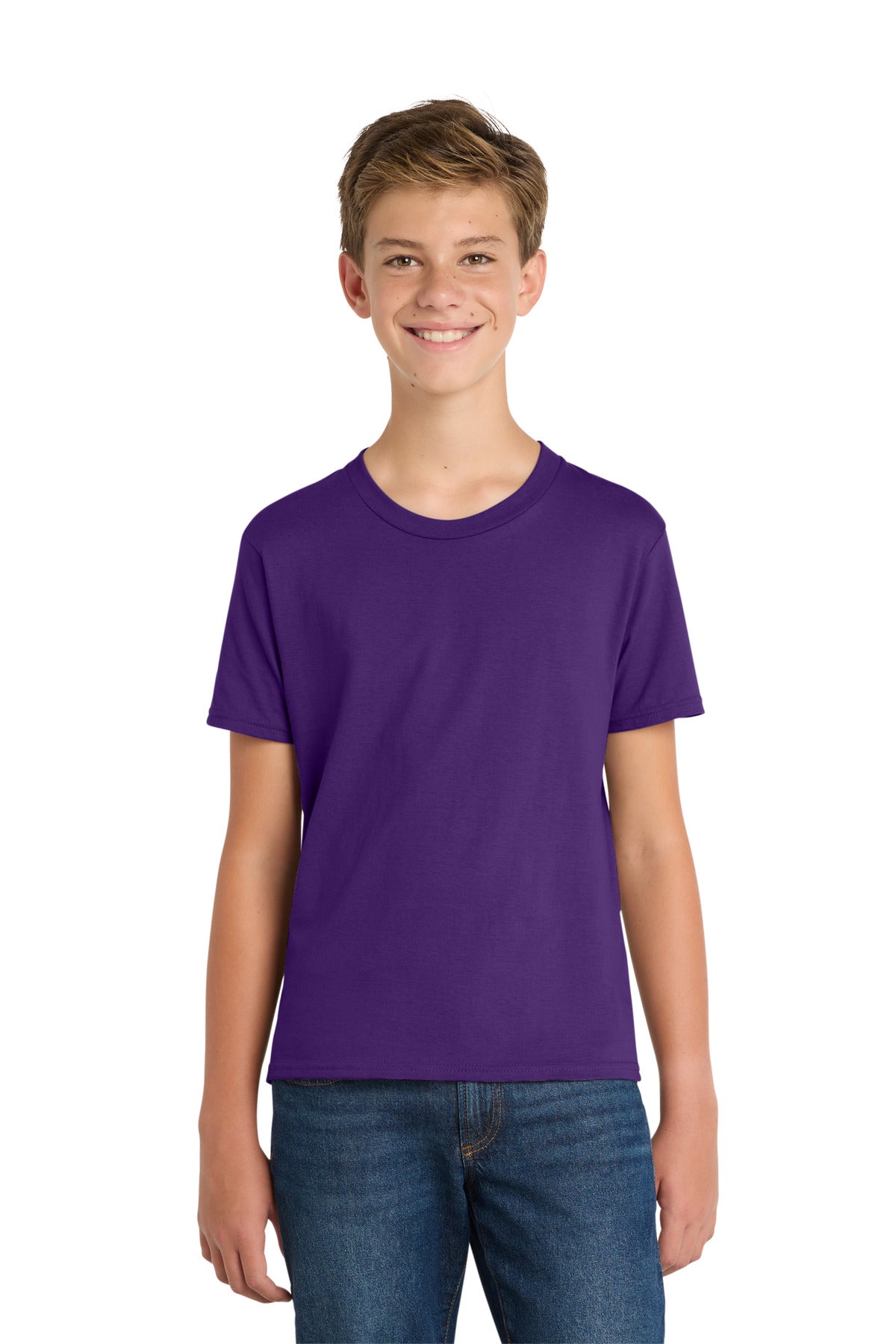 Team Purple Port & Co Youth Fan Favorite Tee. PC450Y