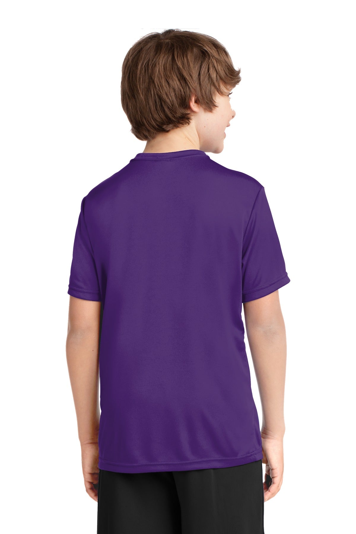 Team Purple Port & Co Youth Performance Tee. PC380Y