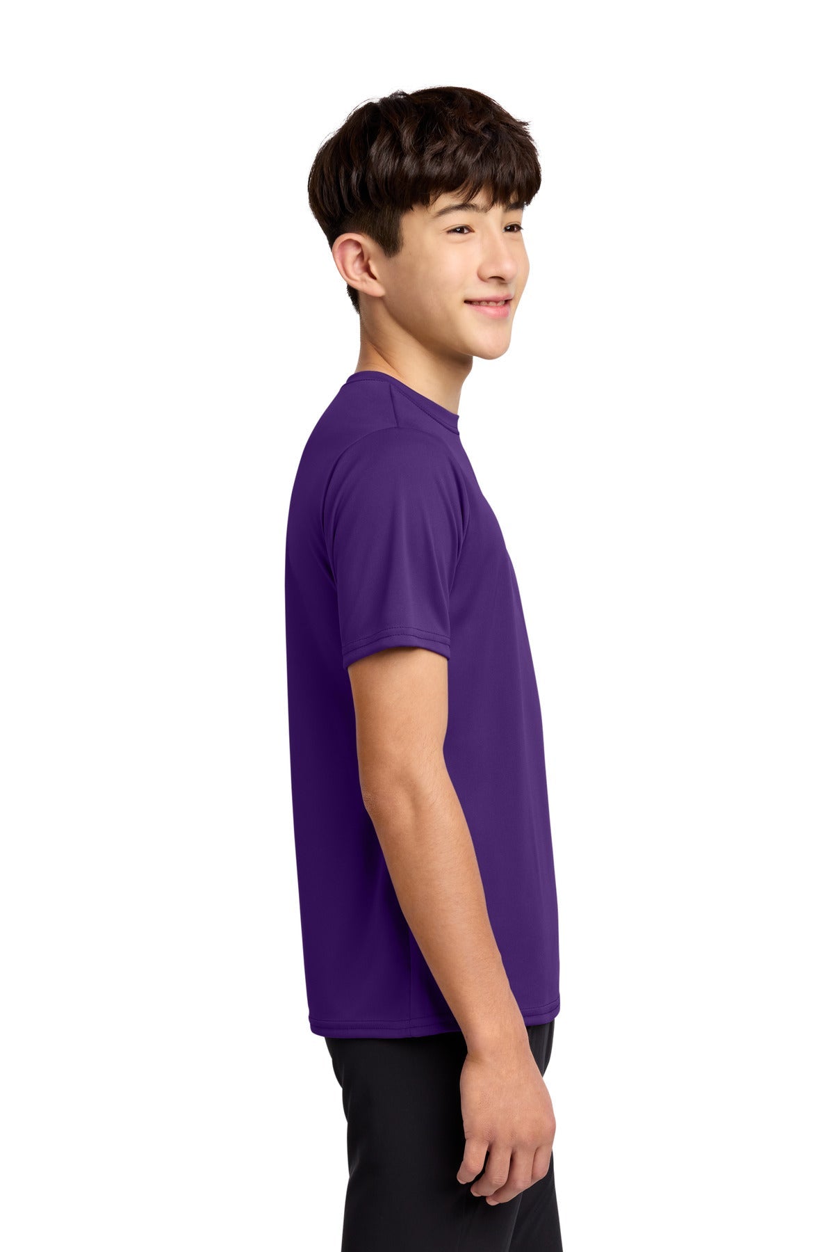 Team Purple Port & Co Youth Performance Tee. PC380Y