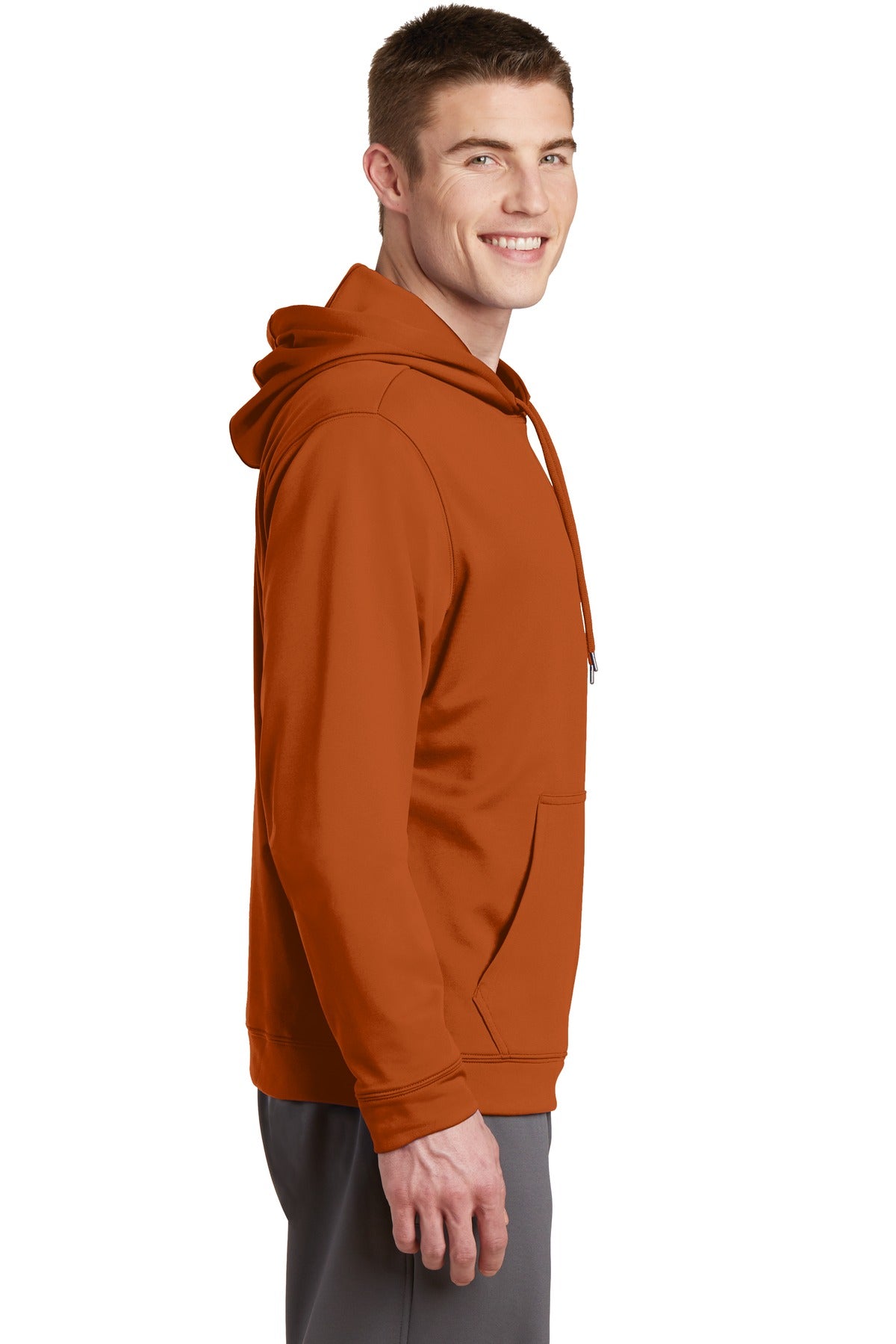 Texas Orange Sport-Tek Sport-Wick Fleece Hooded Pullover. F244