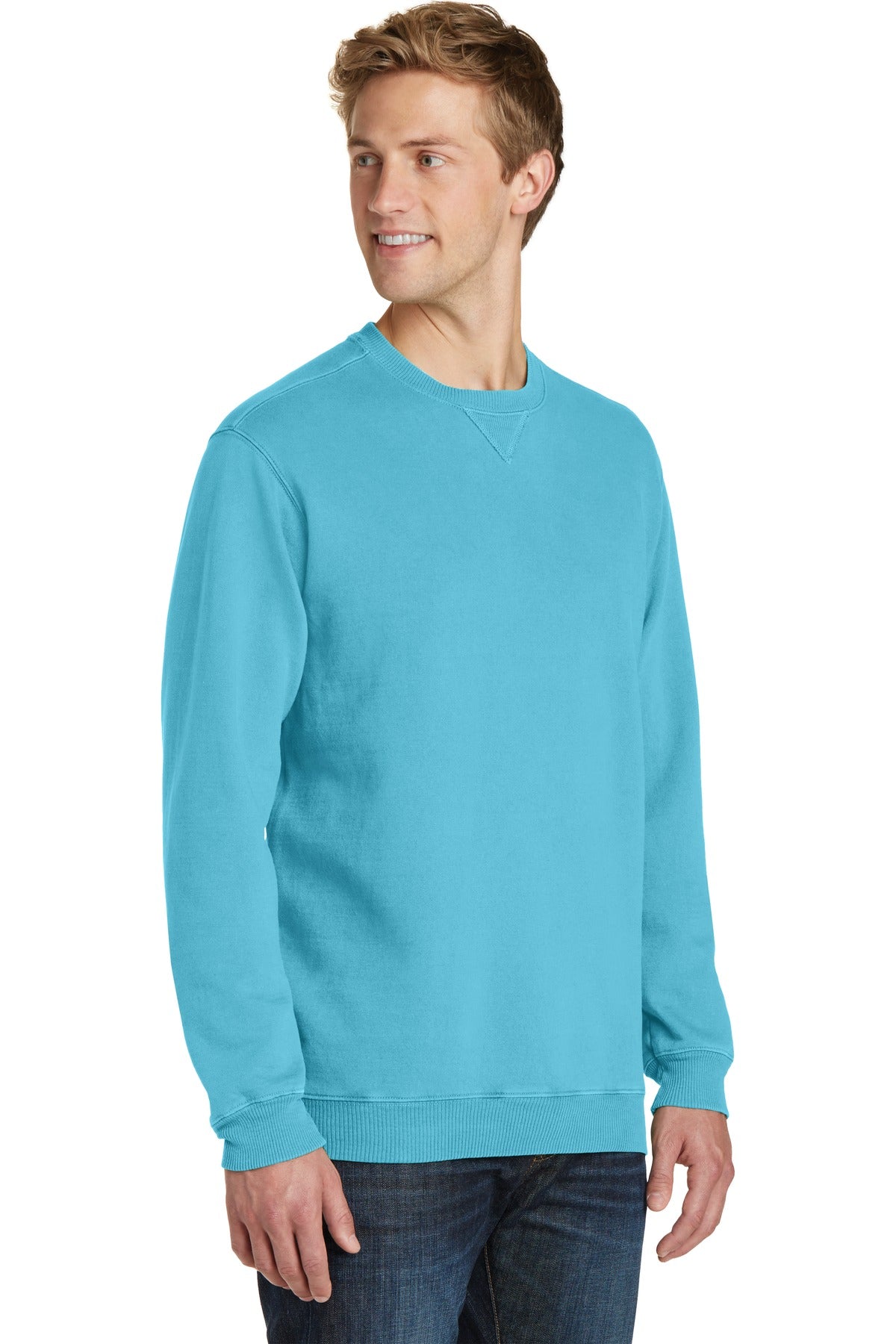 Tidal Wave Port & Co Beach Wash Garment-Dyed Crewneck Sweatshirt PC098