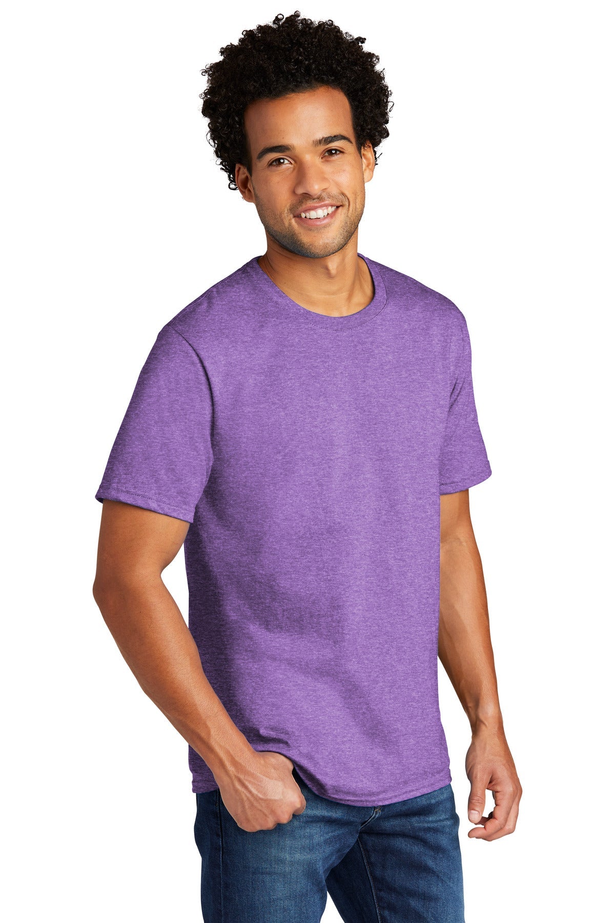 TmPrpHthr Port & Co Tri-Blend Tee. PC330